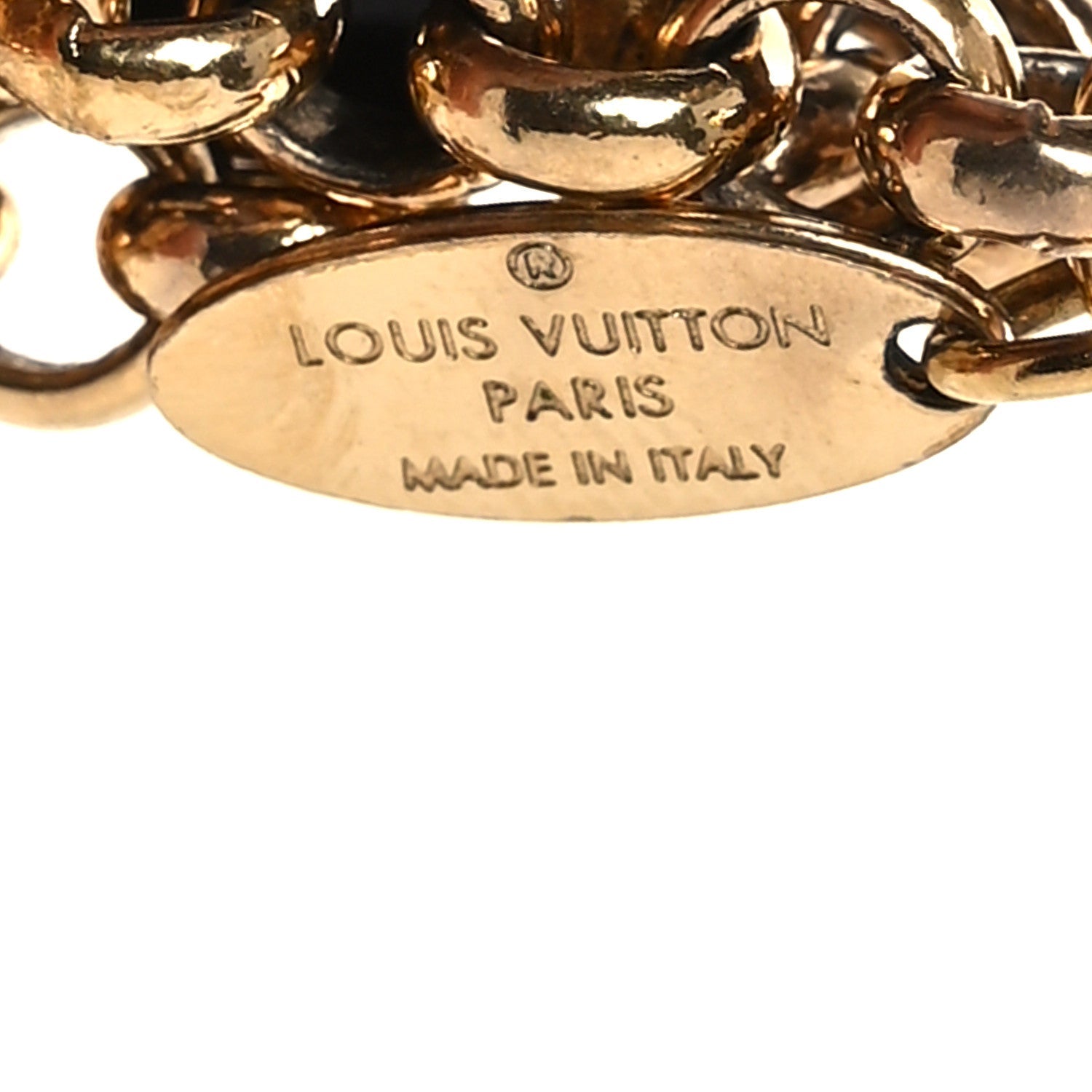 Metal Enamel Fleur De Monogram Bag Charm Dore