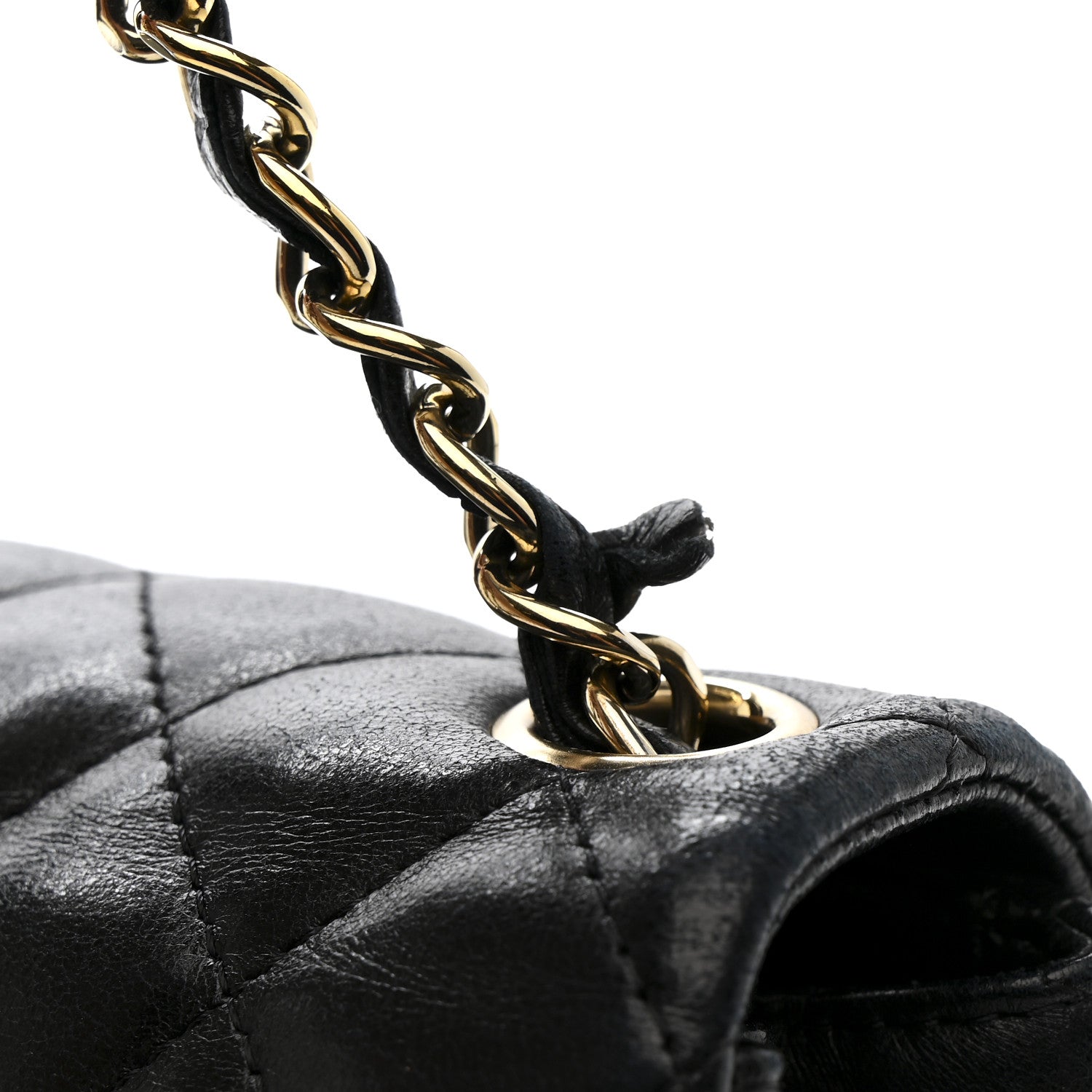 Lambskin Quilted Mini Square Flap Black