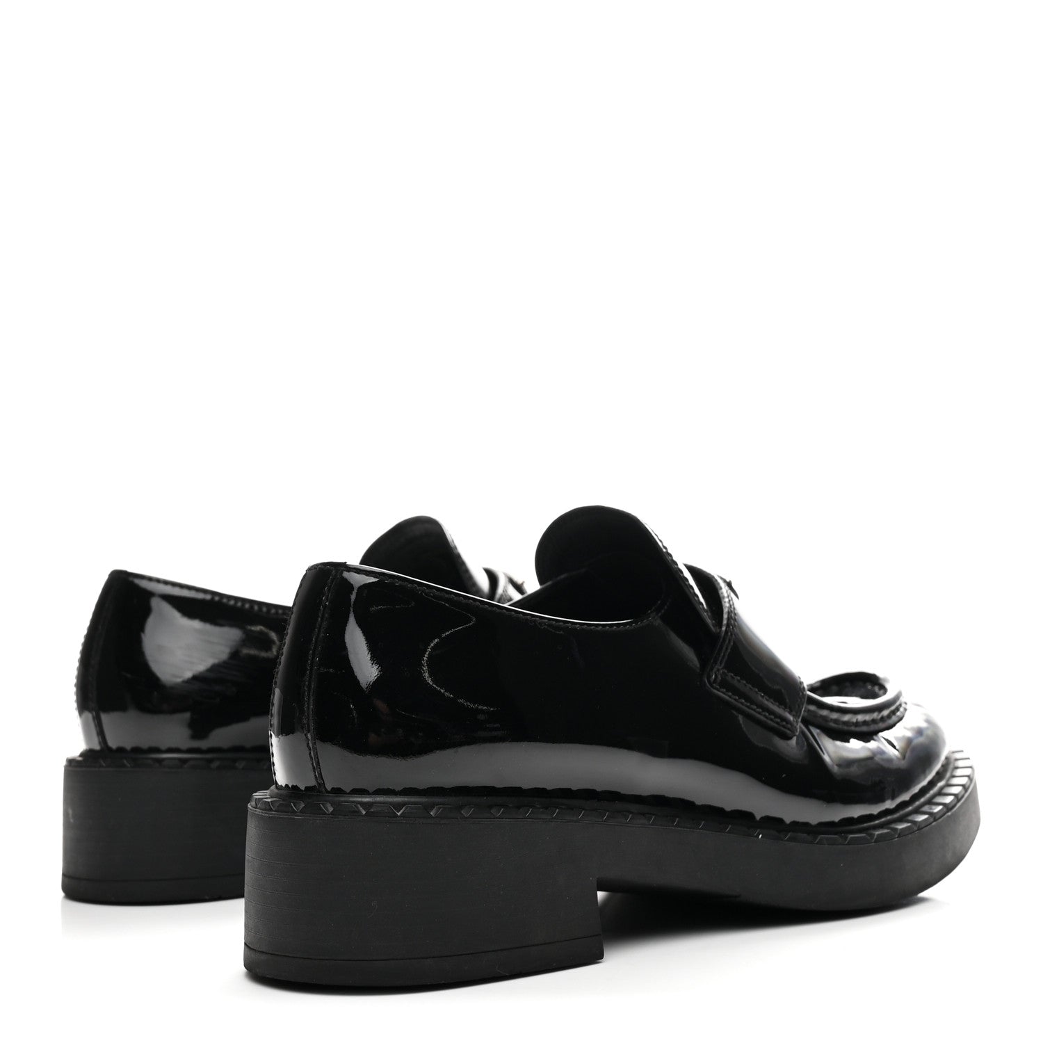 Vernice Triangle 50mm Loafers 38.5 Black