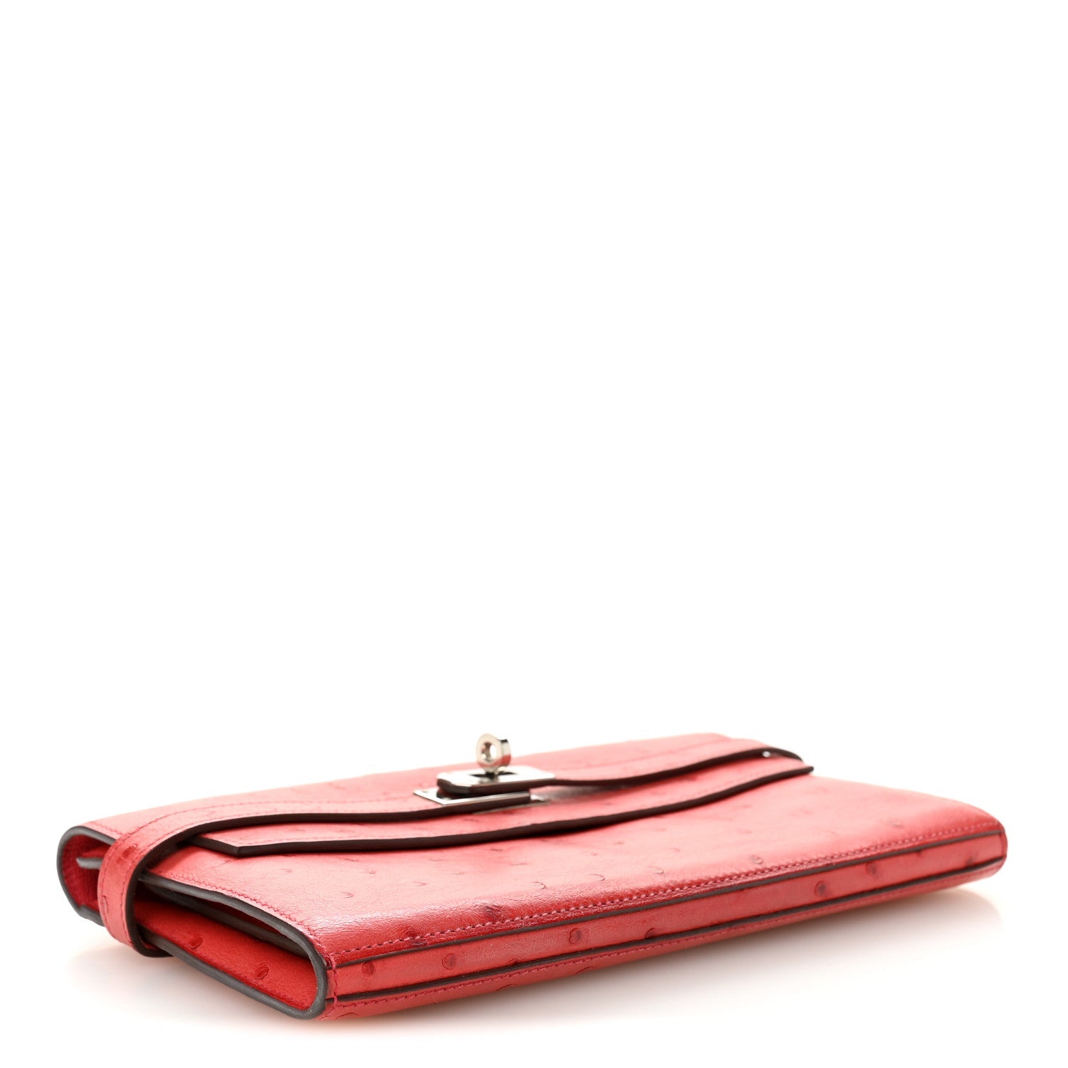 Ostrich Kelly Longue Wallet Rouge Vif