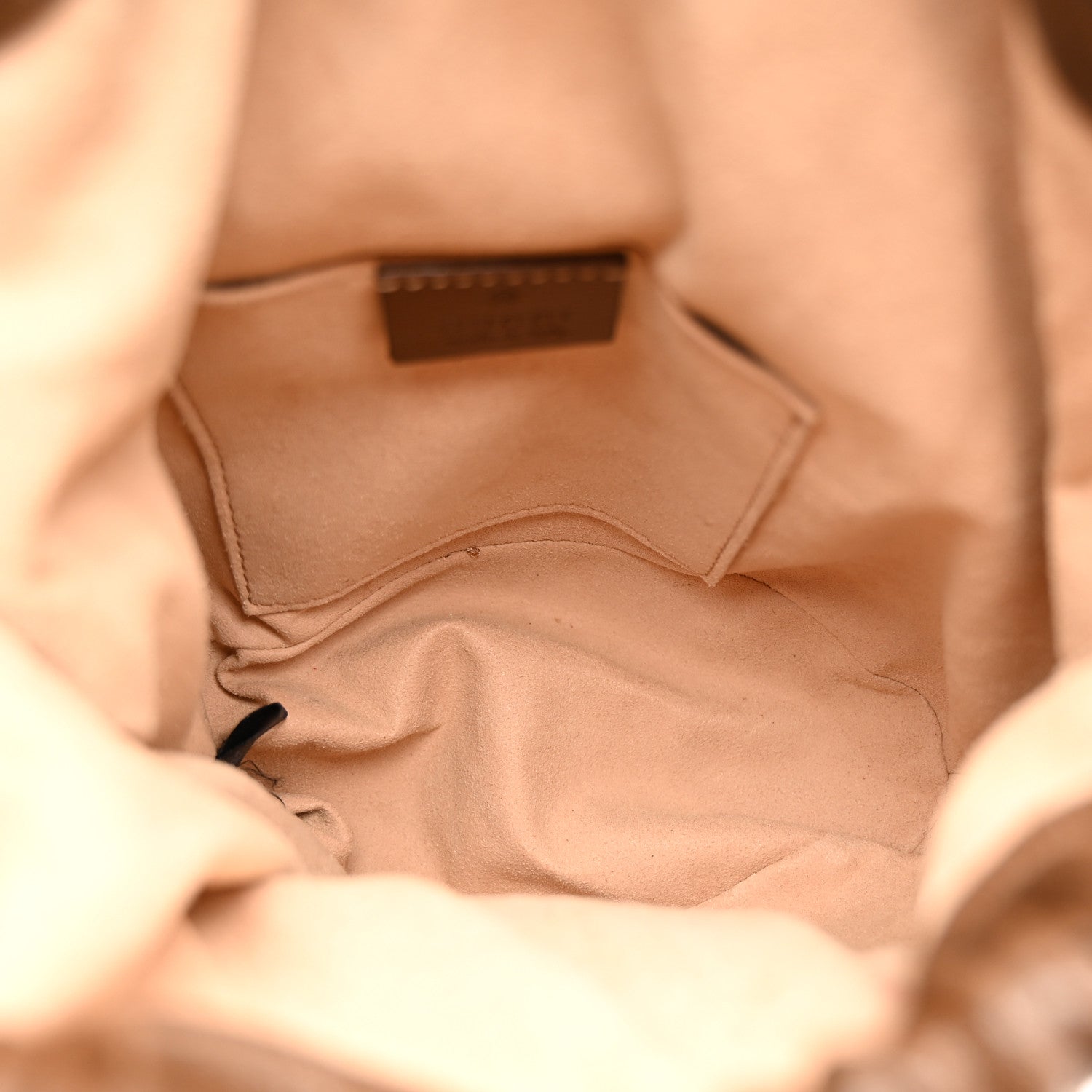 Monogram Textured Calfskin Horsebit 1955 Drawstring Bucket Bag Beige Brown Sugar