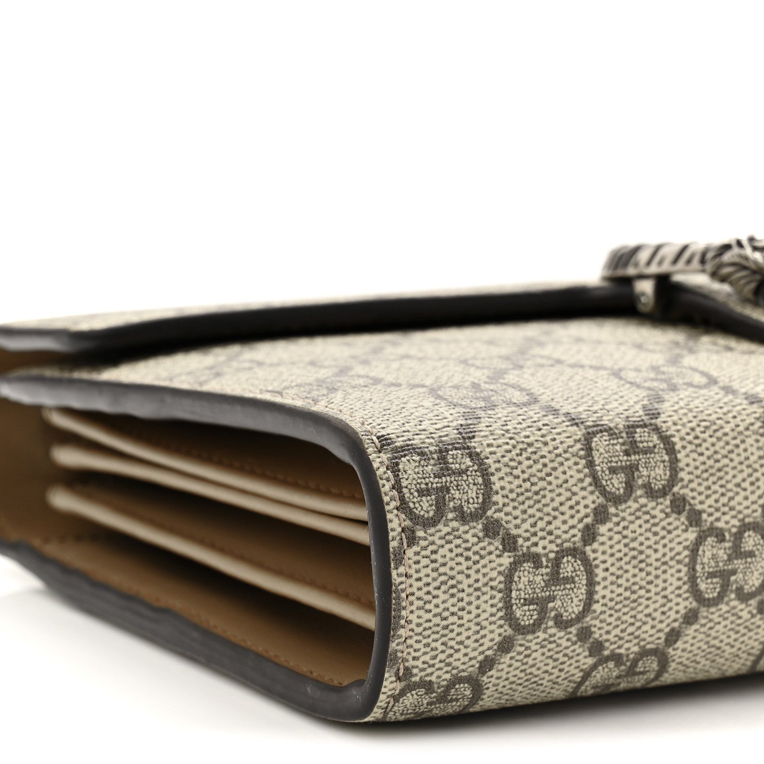 GG Supreme Monogram Mini Dionysus Chain Wallet Beige Taupe