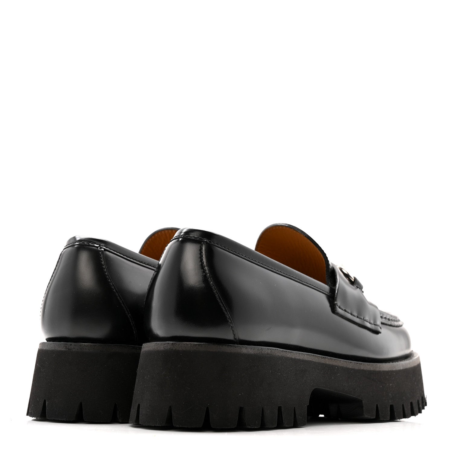 Cordovan Lux Womens Horsebit 45mm Platform Loafers 37.5 Black