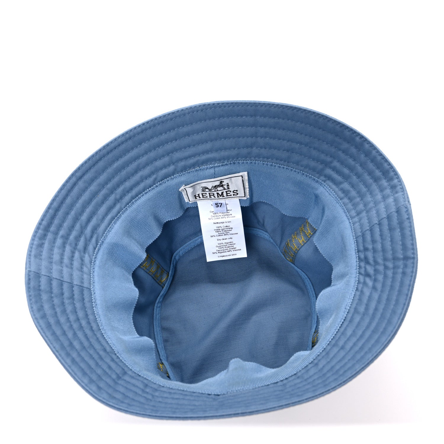 Washed Cotton Calvi Bucket Hat 57 Bleu Faience