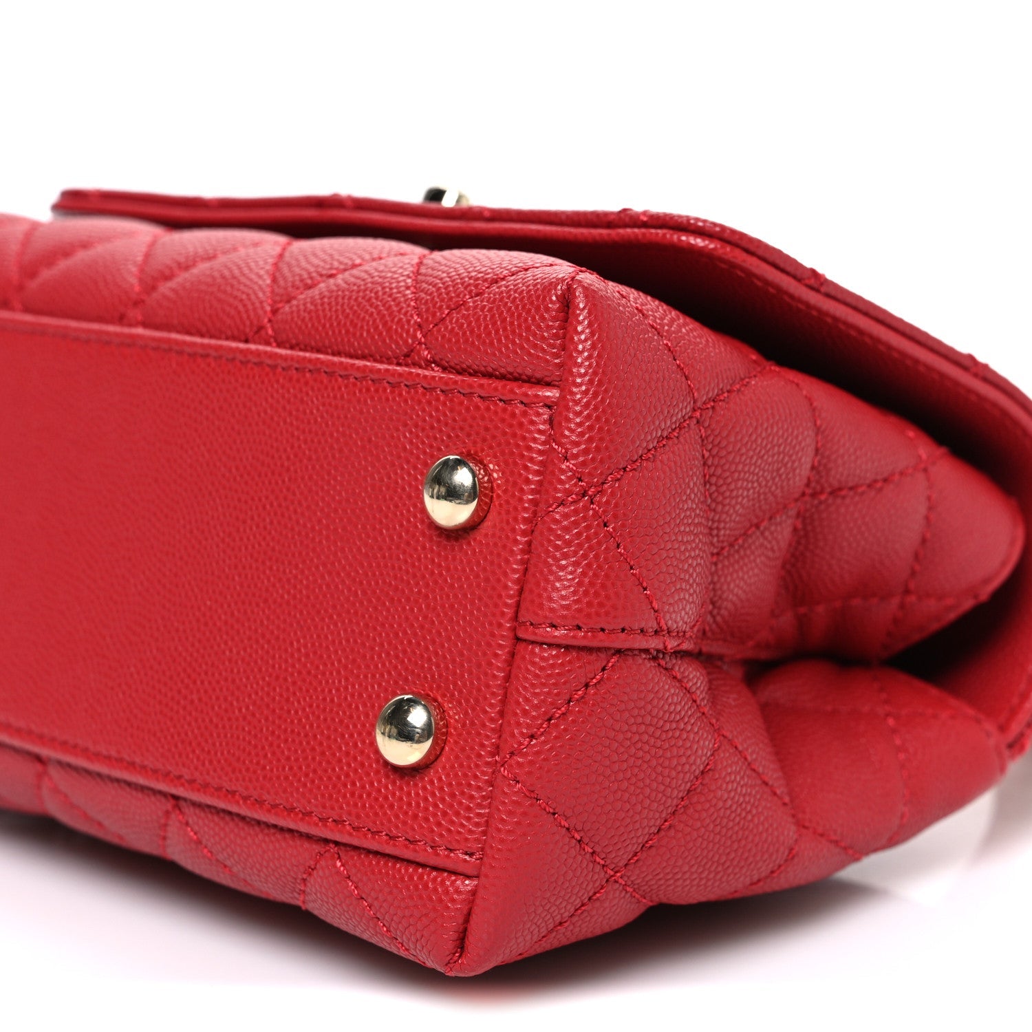 Caviar Quilted Extra Mini Coco Handle Flap Red