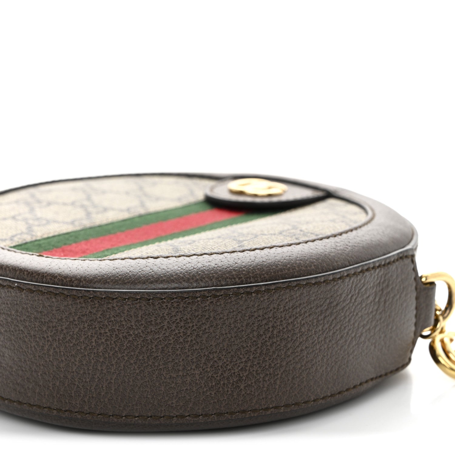 GG Supreme Monogram Web Mini Ophidia Round Shoulder Bag Brown