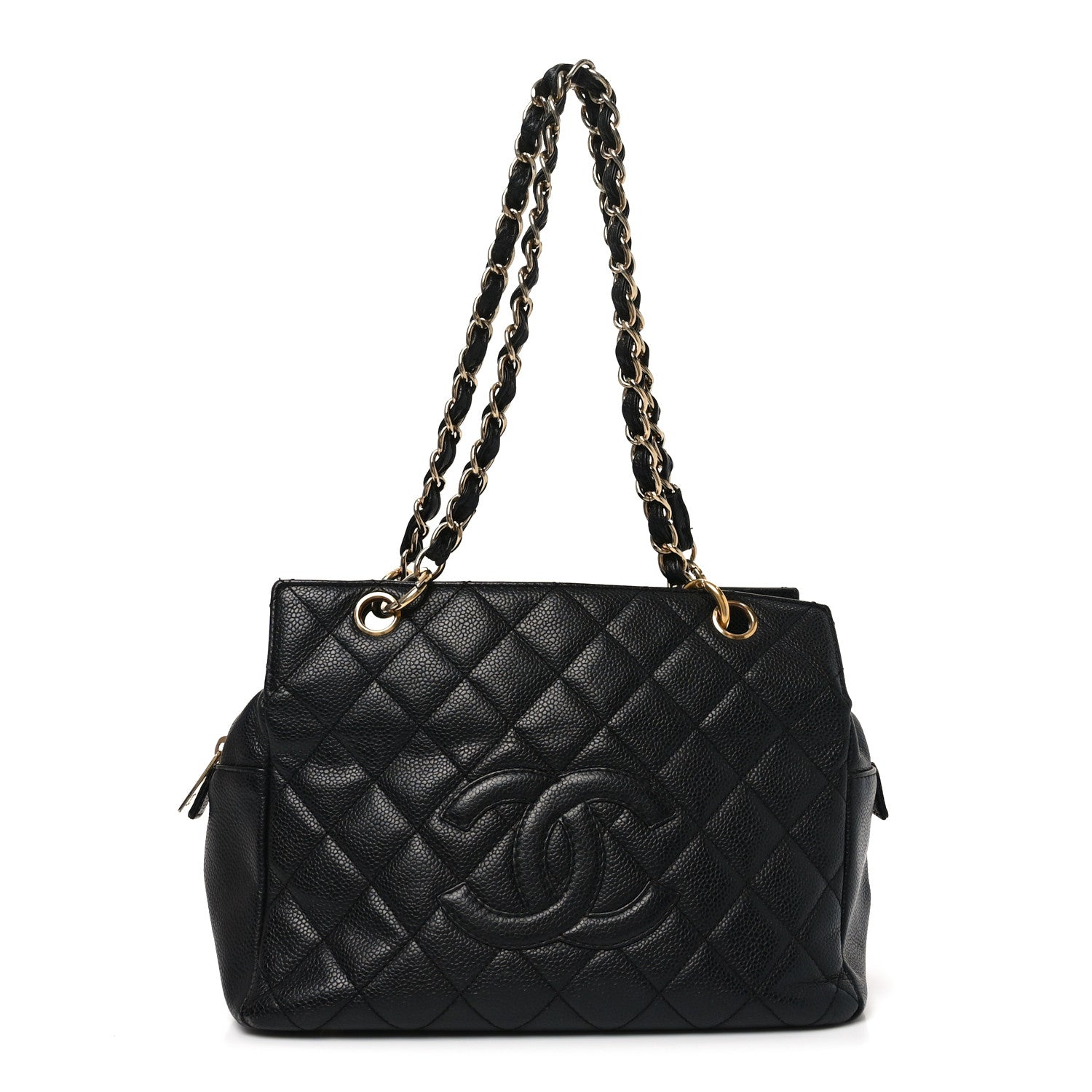 Caviar Quilted Petit Timeless Tote PTT Black
