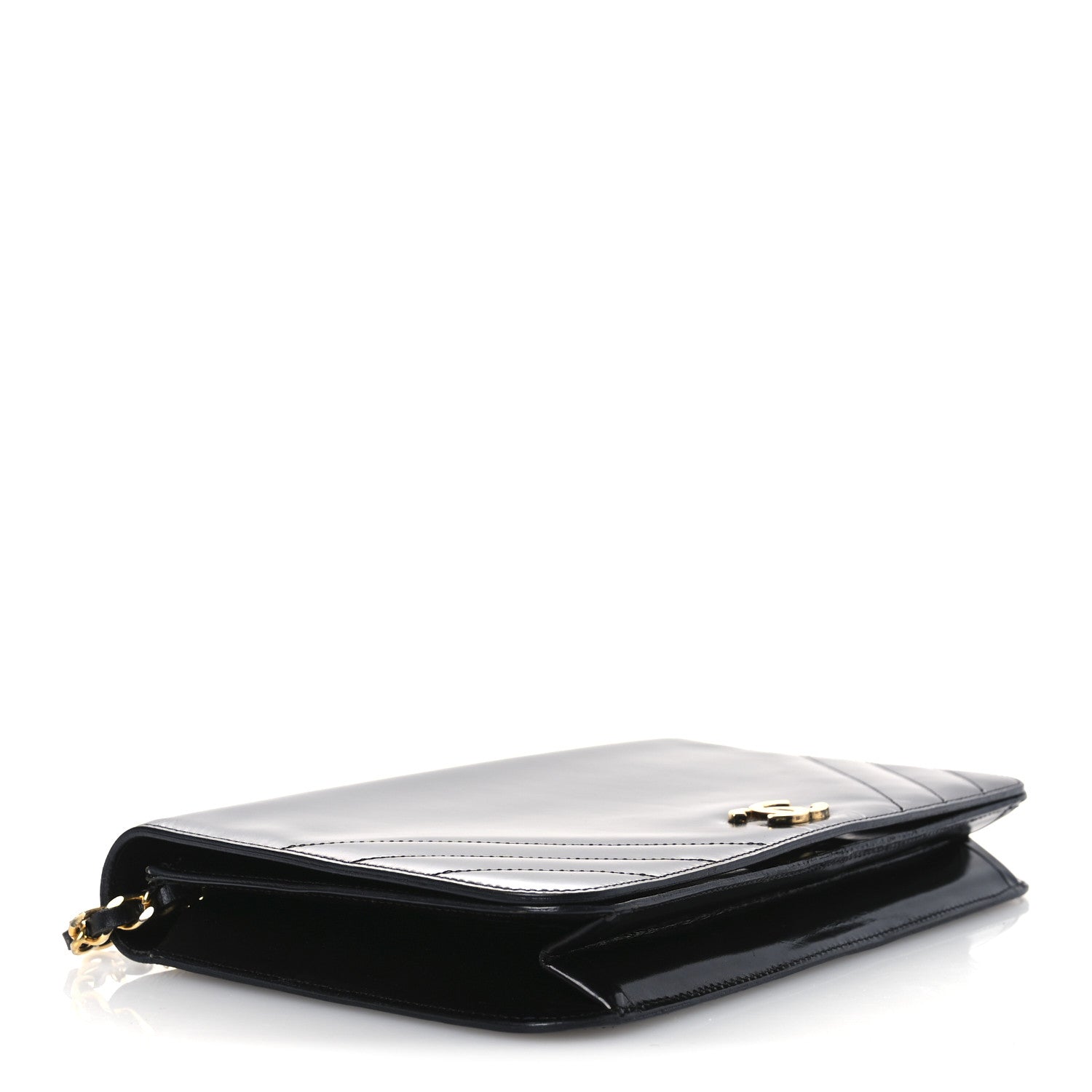 Lambskin Chevron Quilted Small Single Flap Black