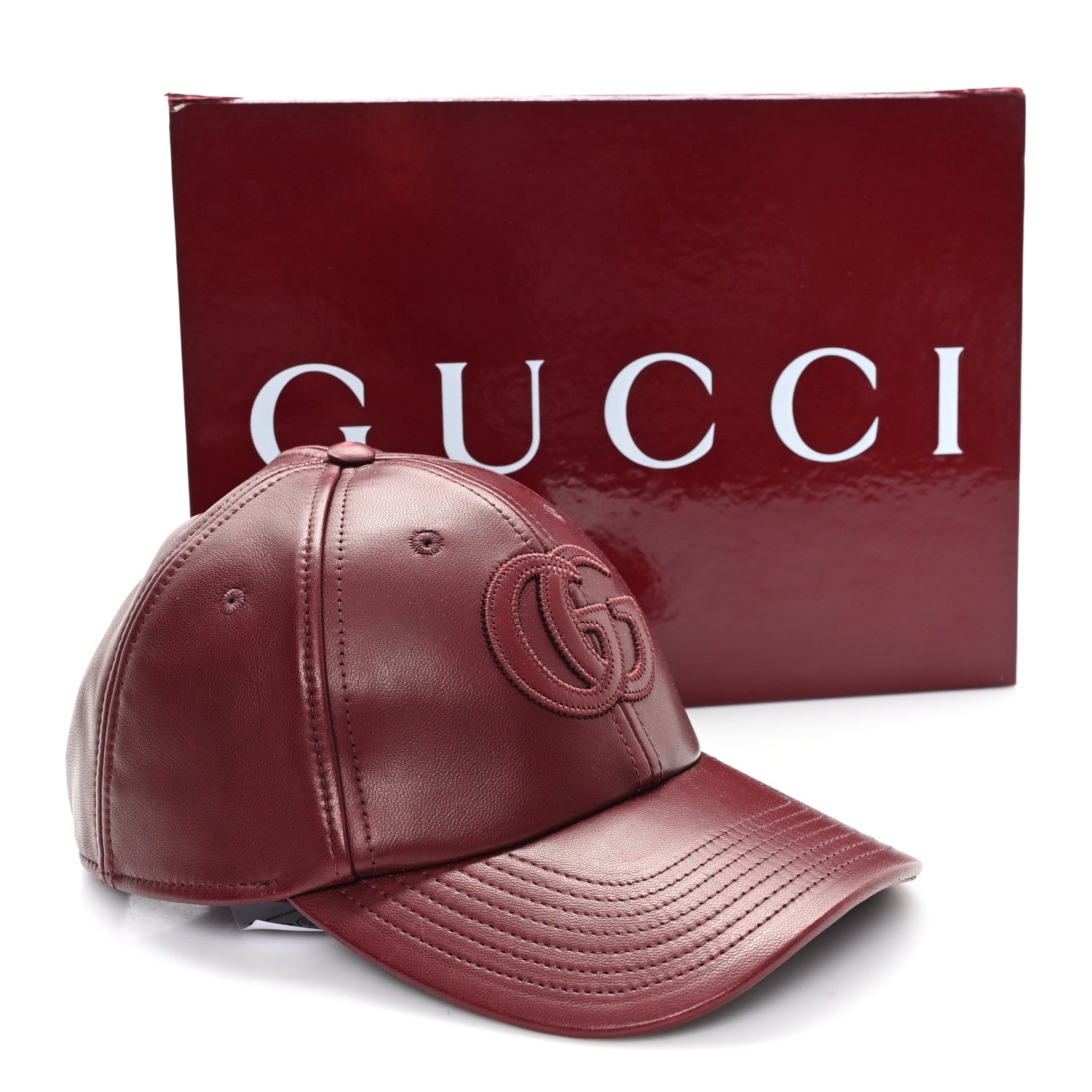 Nappa GG Baseball Hat M Burgundy