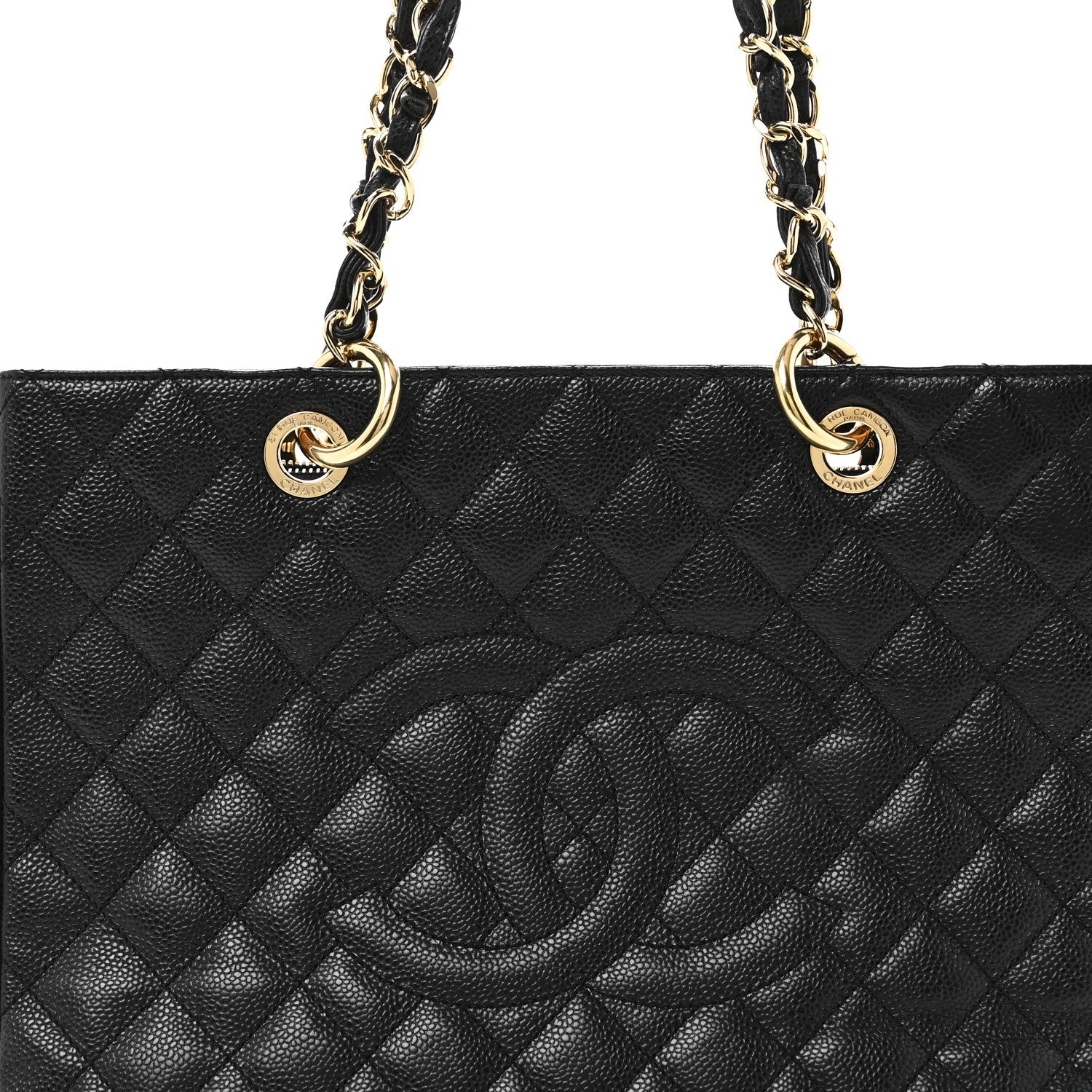 Caviar Quilted Grand Shopping Tote GST Black