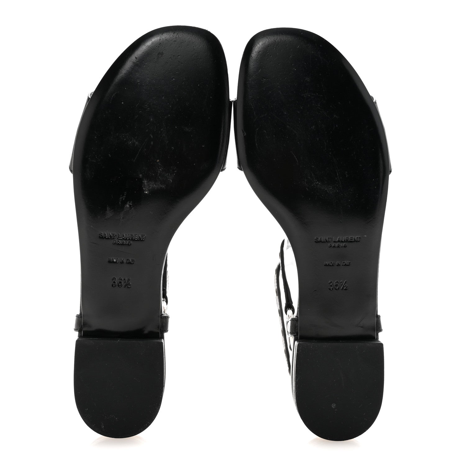 Calfskin Studded Ankle Strap Sandals 36.5 Black