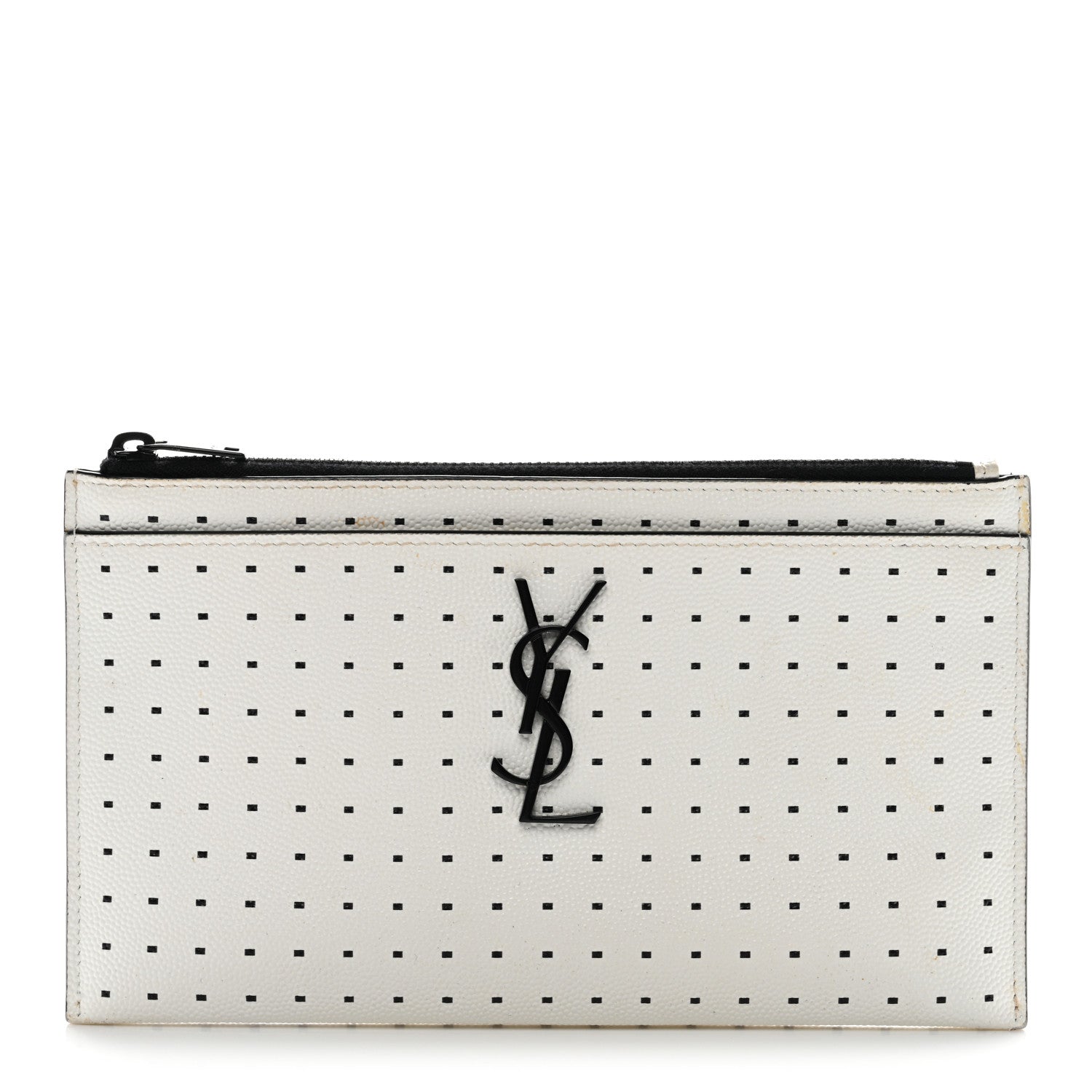 Grain De Poudre Square Dot Monogram Bill Pouch White Black
