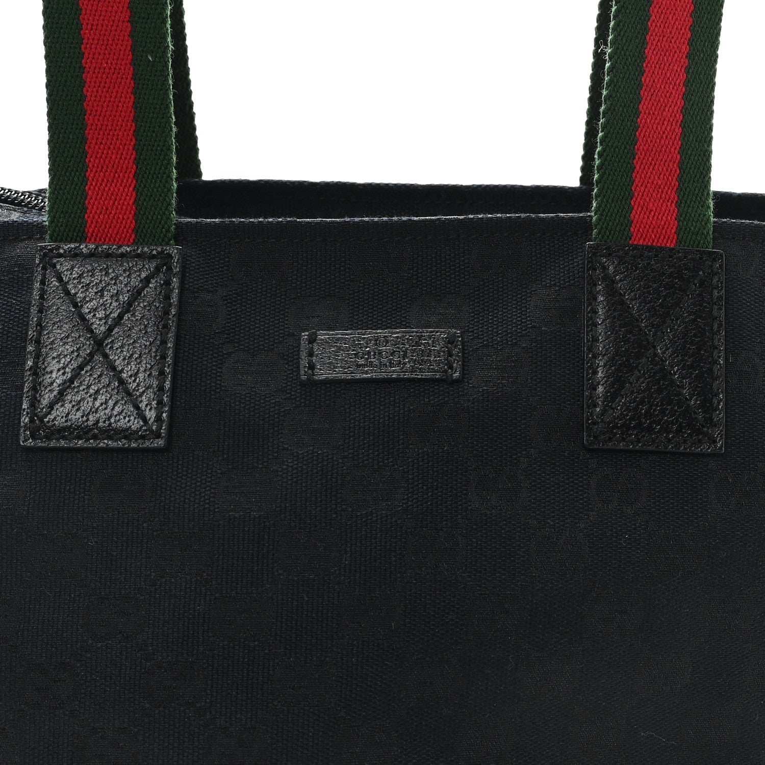 GG Monogram Small Web Handle Bucket Tote Black