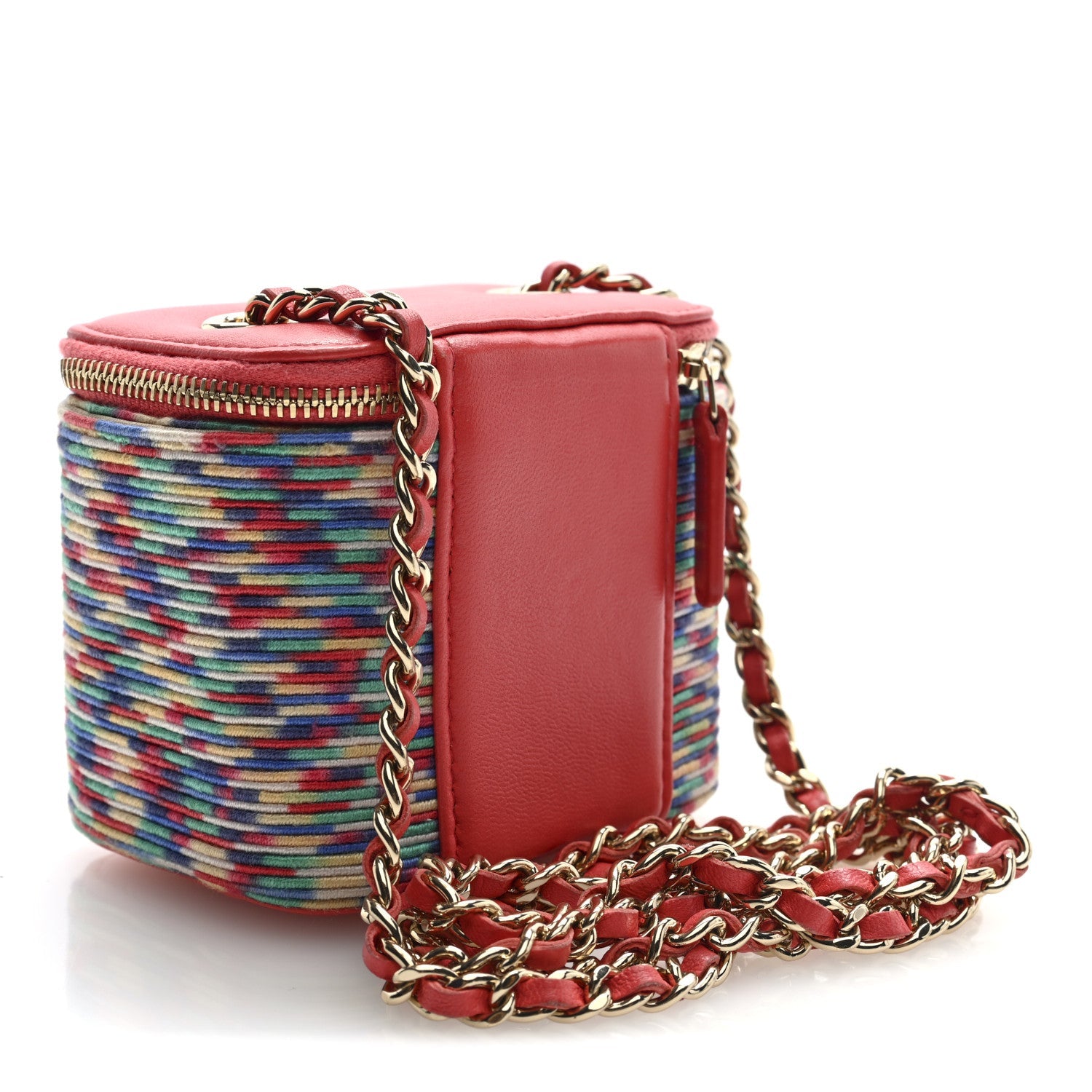 Embroidered Thread Mini Vanity With Chain Multicolor