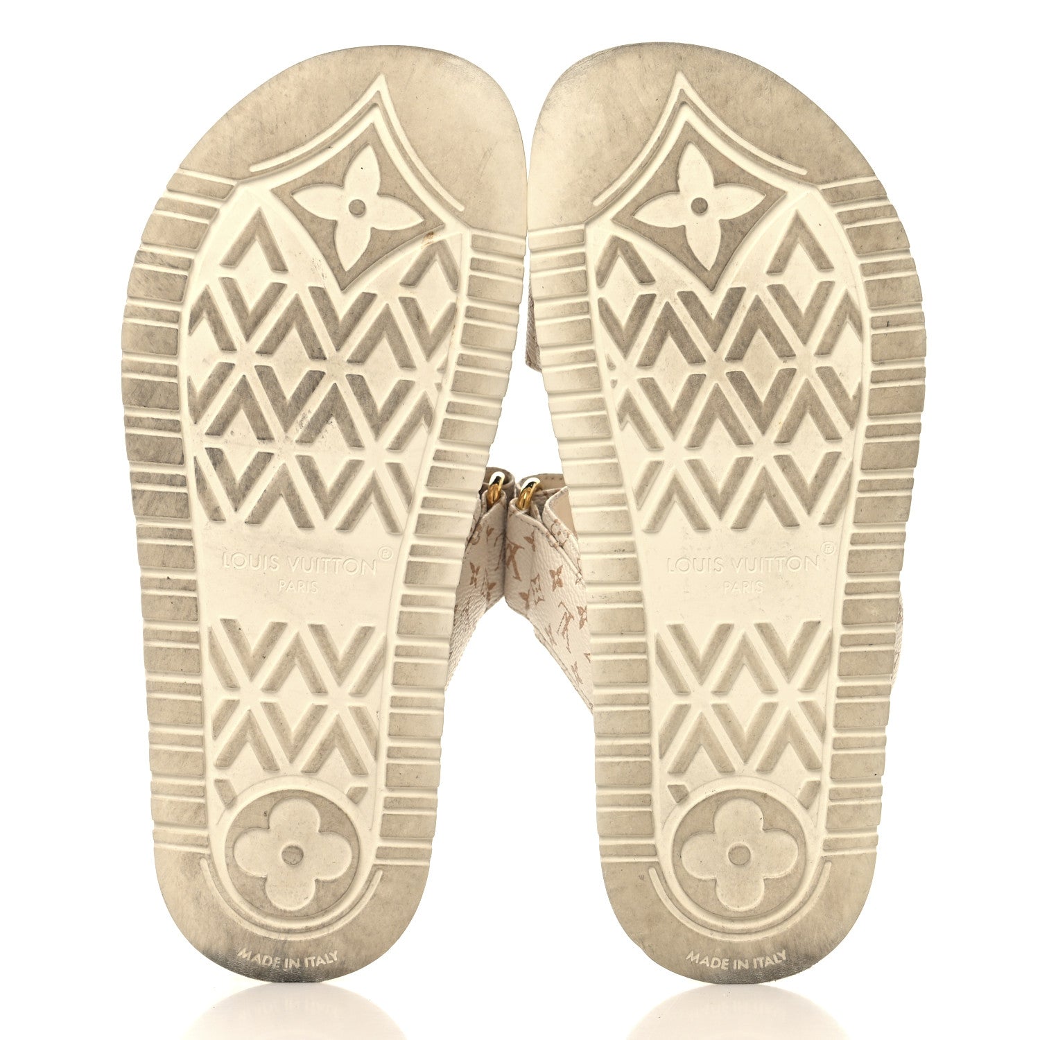 Monogram LV Sunset Comfort Flat Sandals 37 Dune