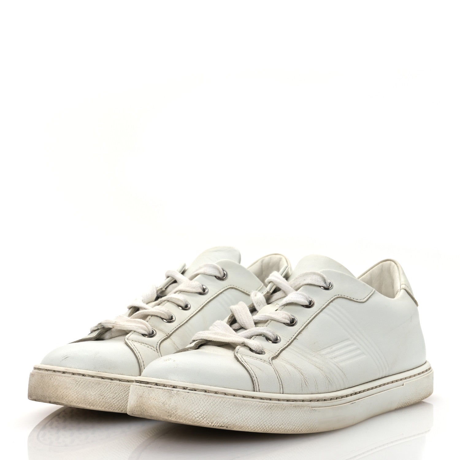 Calfskin Womens Advantage Sneakers 37 White