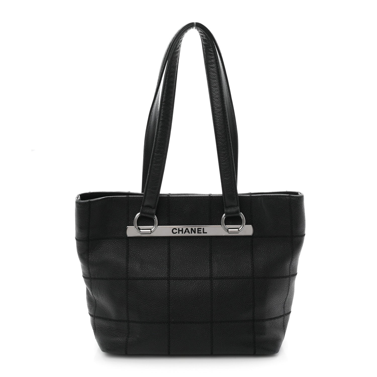 Caviar Square Stitched Tote Black