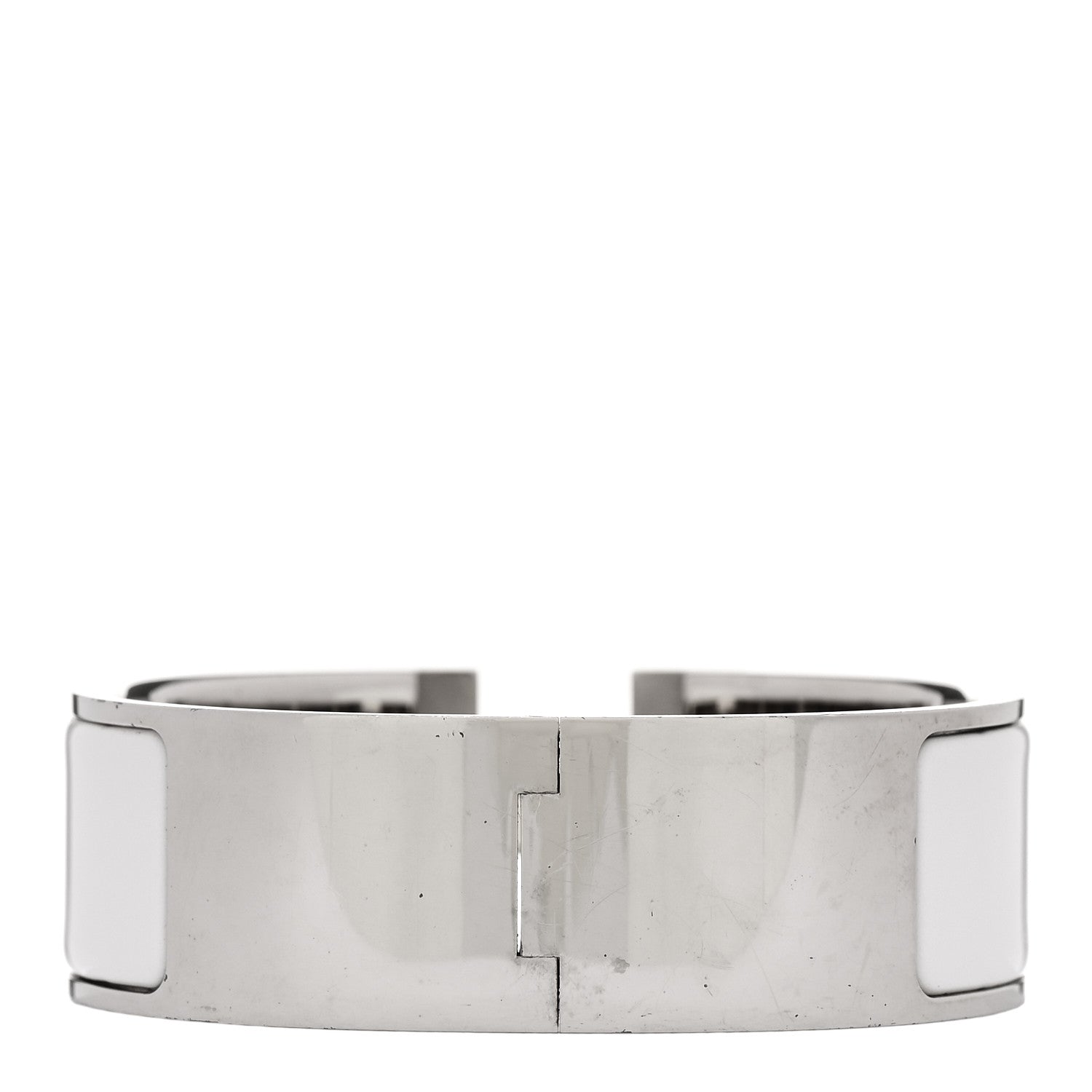 Enamel Wide Clic Clac H Bracelet PM White