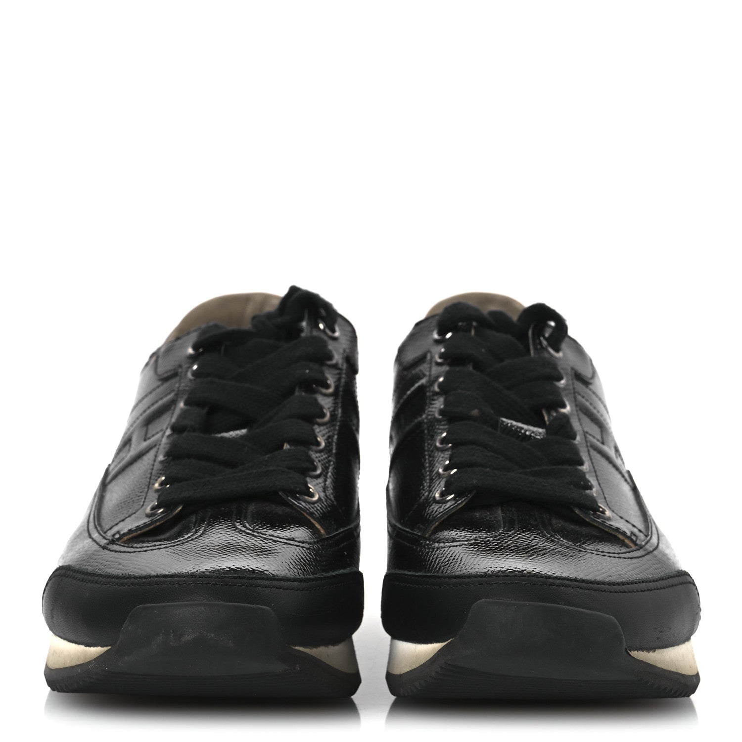 Patent Epsom Calfskin Trail Sneakers 37 Black