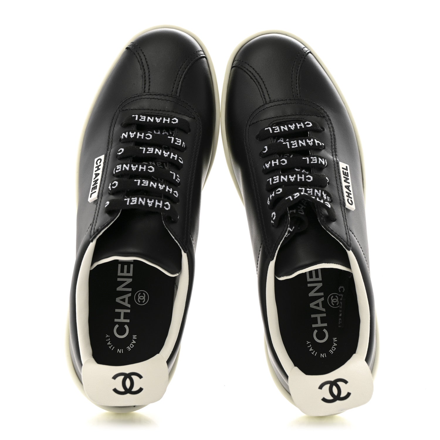 Calfskin CC Womens Sneakers 36 Black