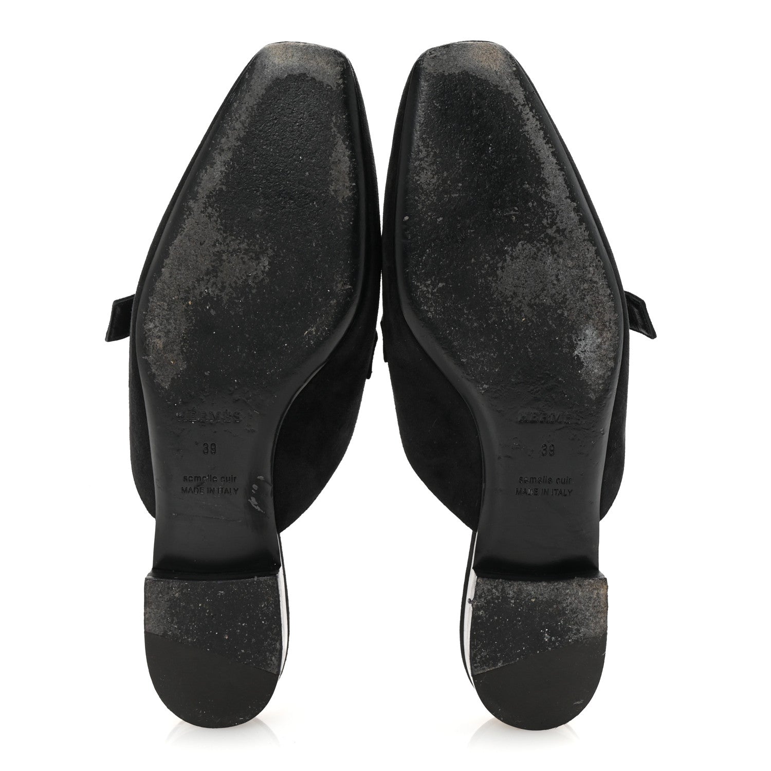 Velvet Goatskin Crystal Beauty Mules 39 Black