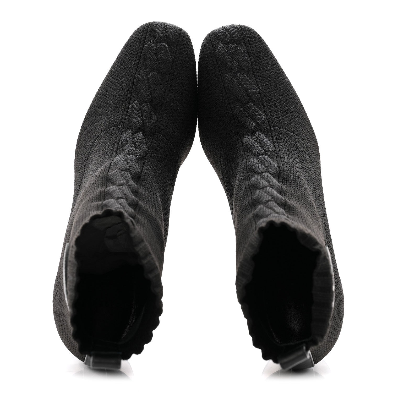 Knit Calfskin Volver 60 Ankle Boots 37 Black