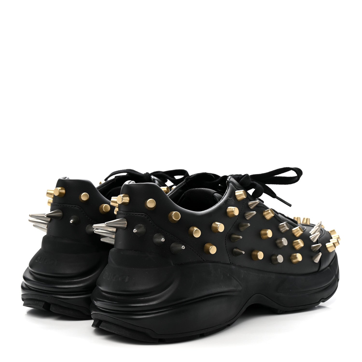 Demetra Spike Studded Mens Rhyton Sneakers 10 Black