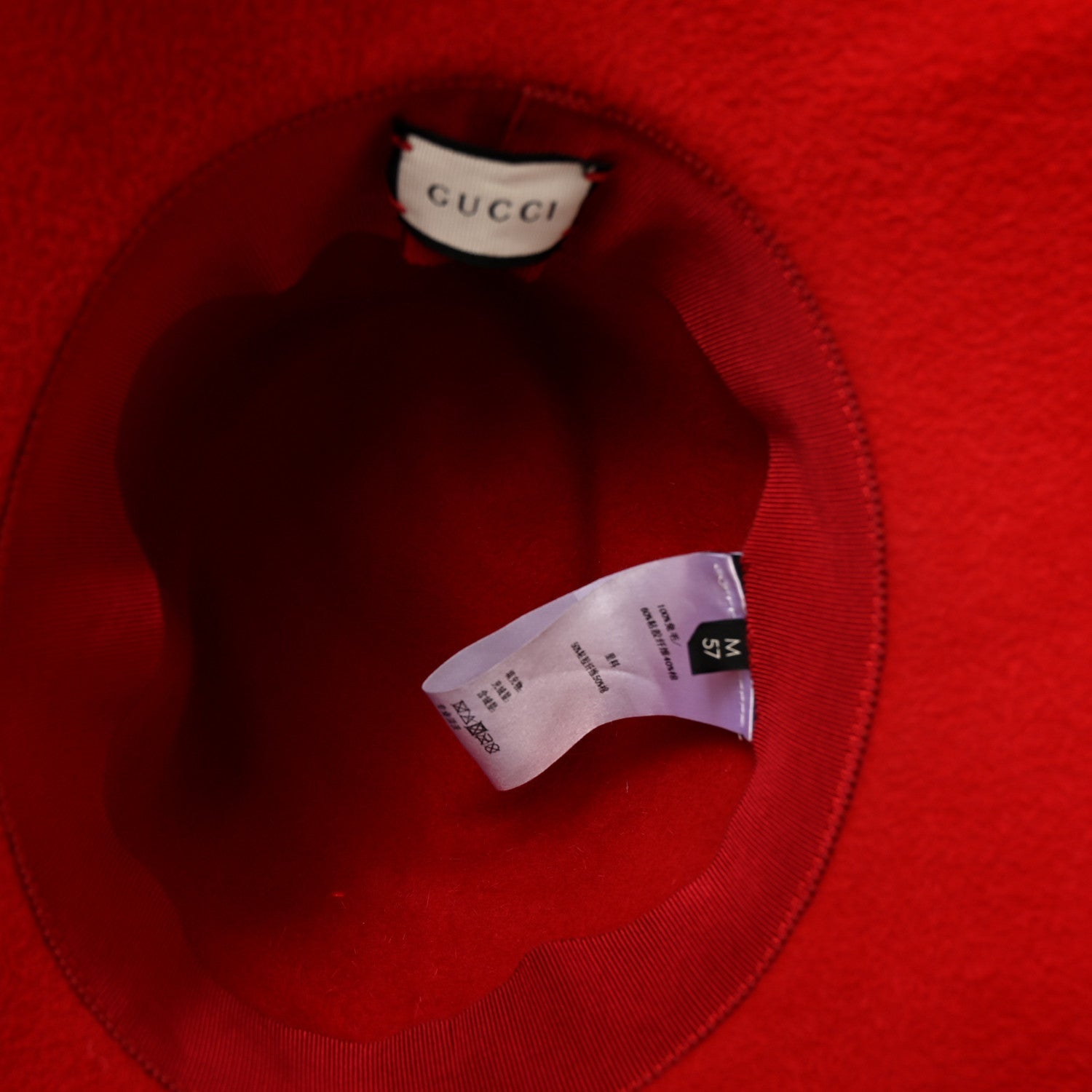 Felt Wide Brim Hat M 57 Red