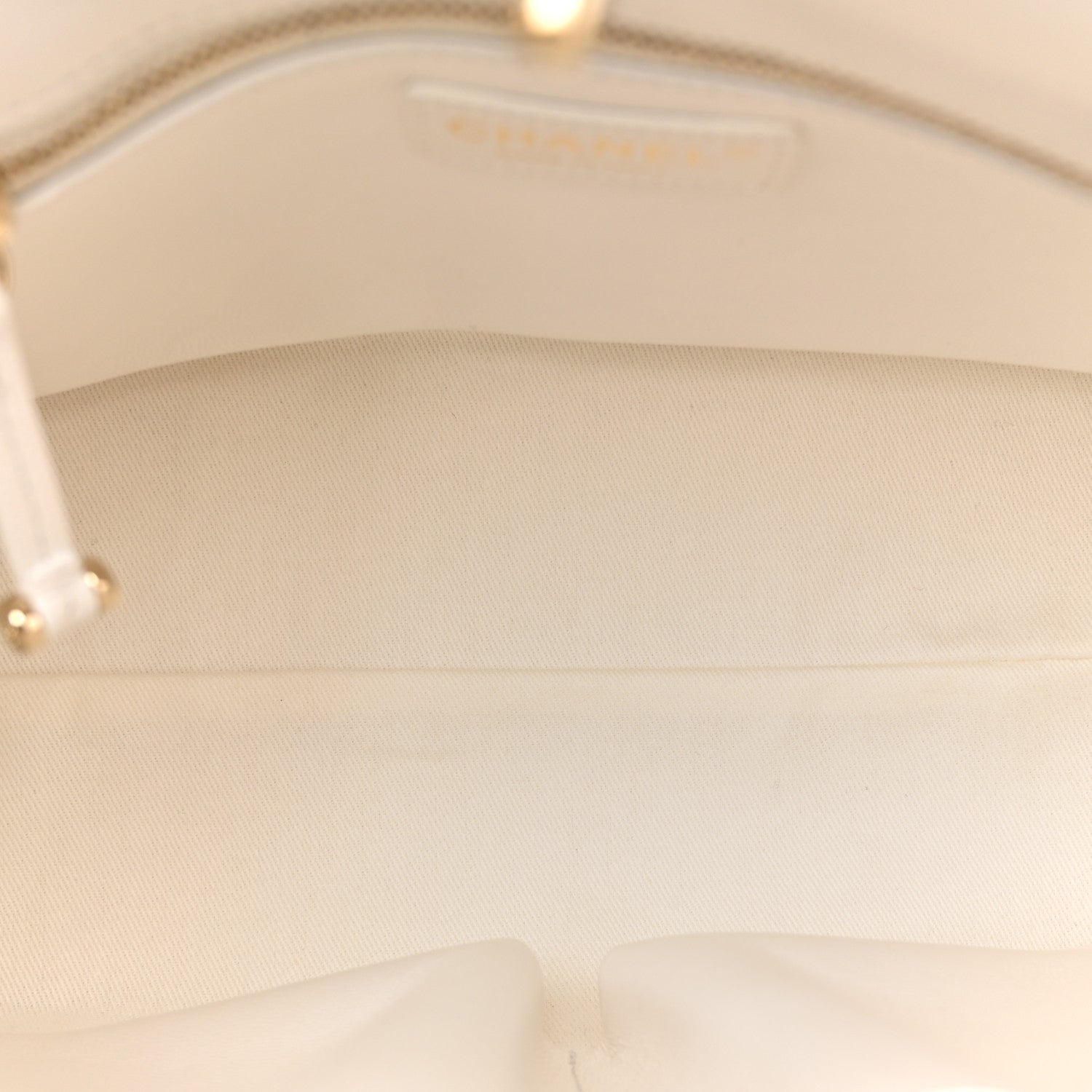 Caviar Quilted Small Shopping Tote White