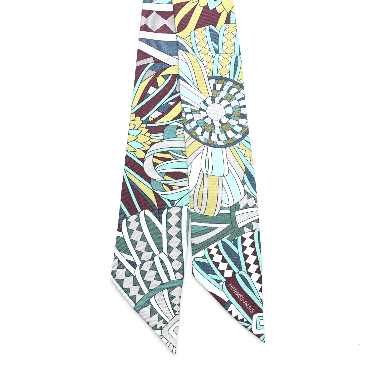 Silk Les Flots du Cheval Twilly Turquoise Bordeaux Aqua