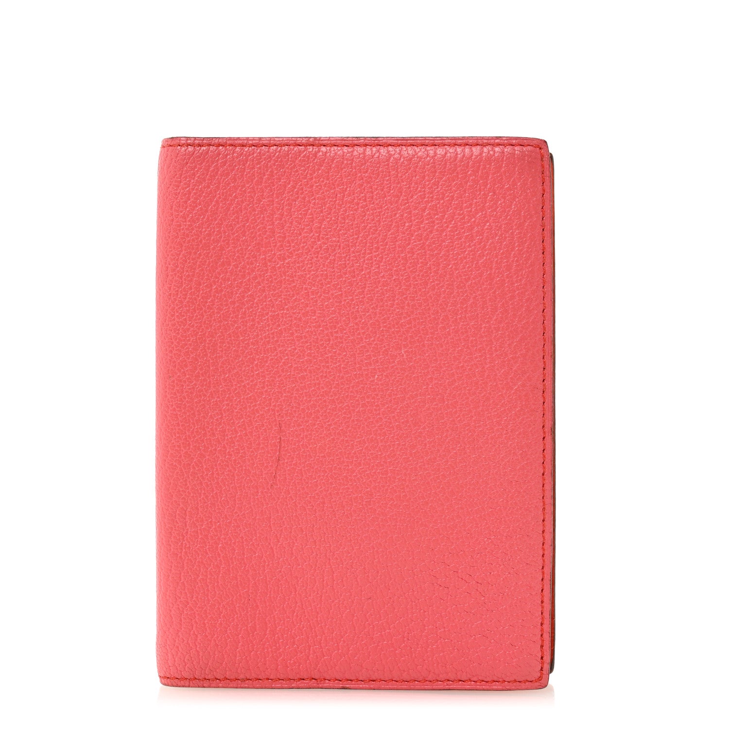 Chevre Mysore Bi-Color Globe Trotter Agenda Cover PM Rose Lipstick Orange Poppy