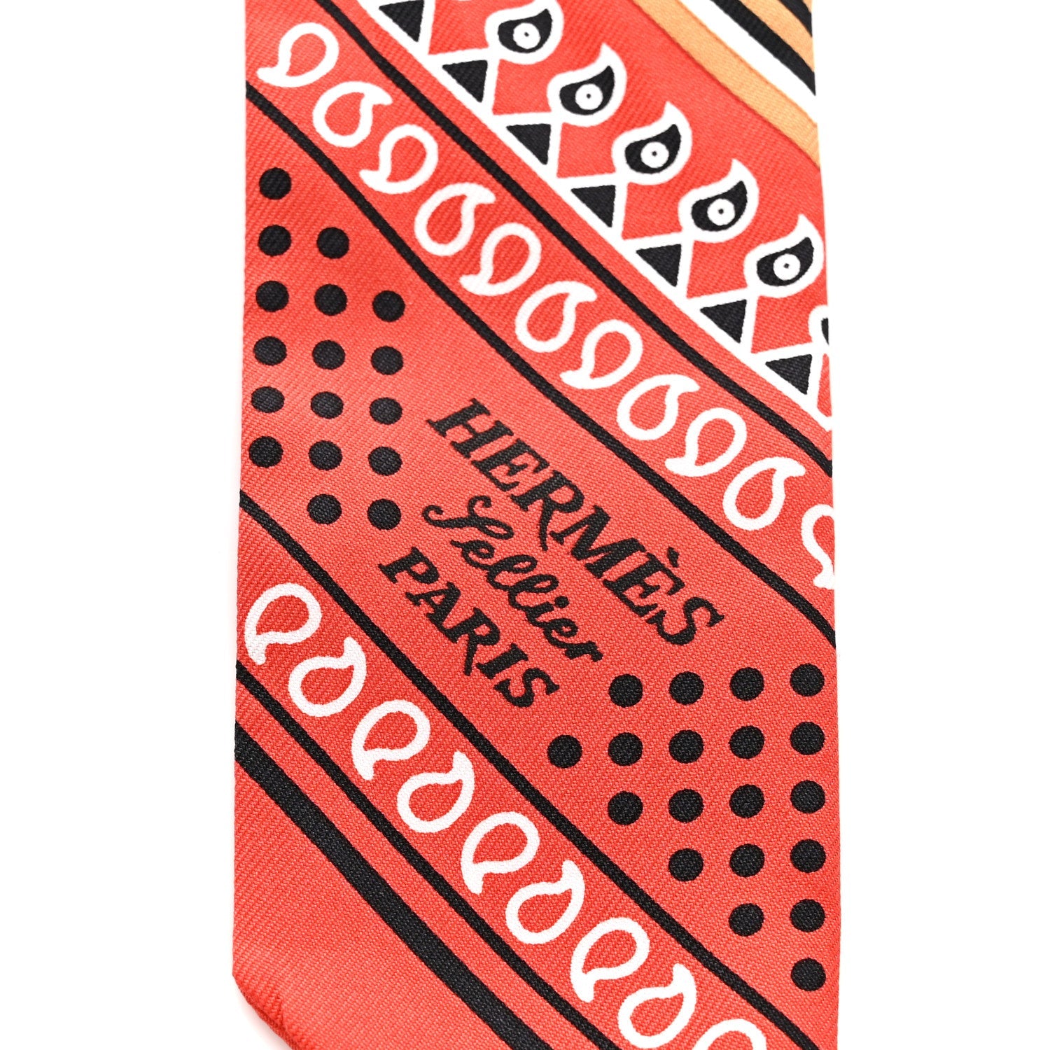 Silk Eperon d'Or Bandana Twilly Beige Dore Rouge