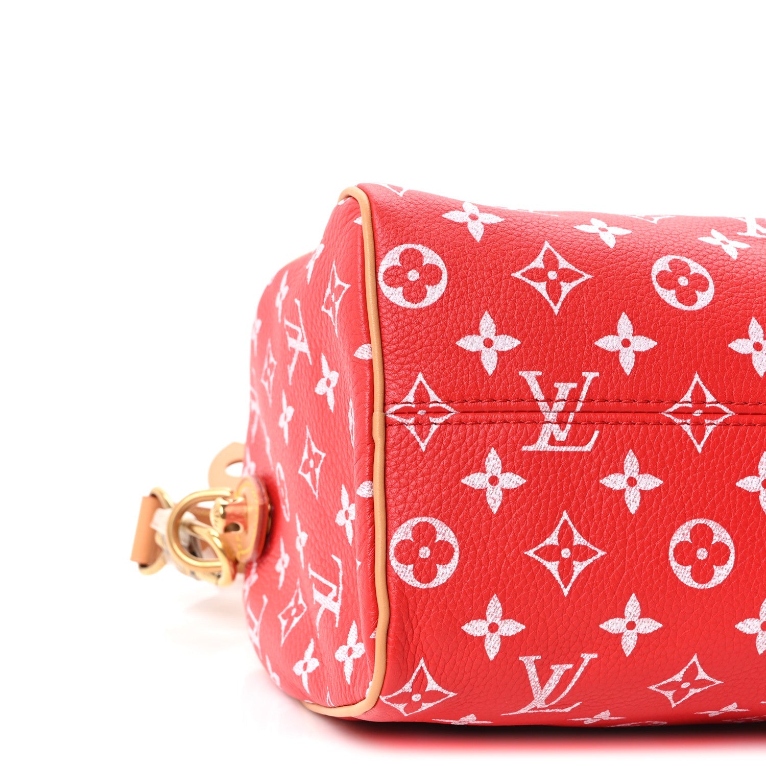Soft Calfskin Monogram Speedy P9 Bandouliere 25 Red
