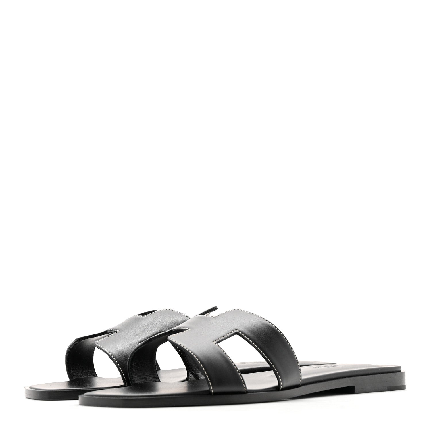 Box Calfskin Oran Sandals 40 Black
