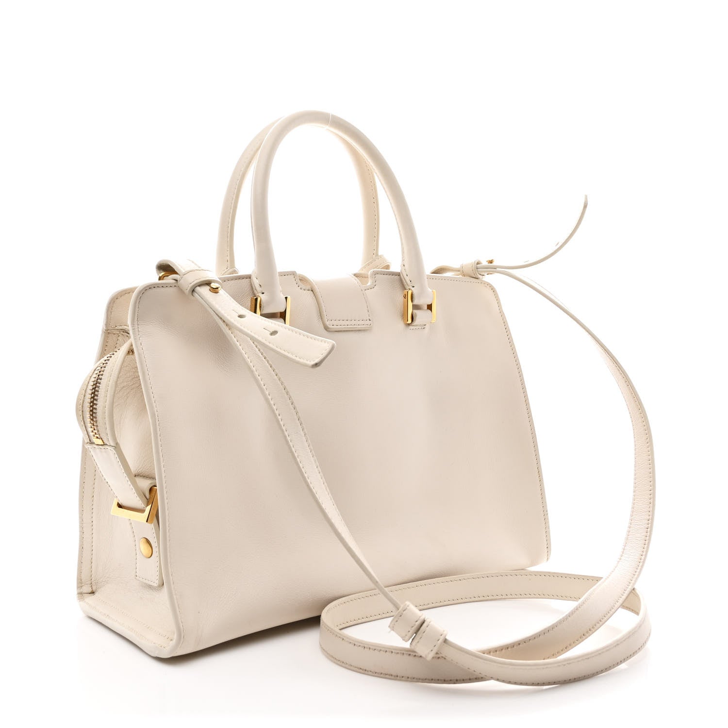 Calfskin Baby Monogram Cabas Dove White