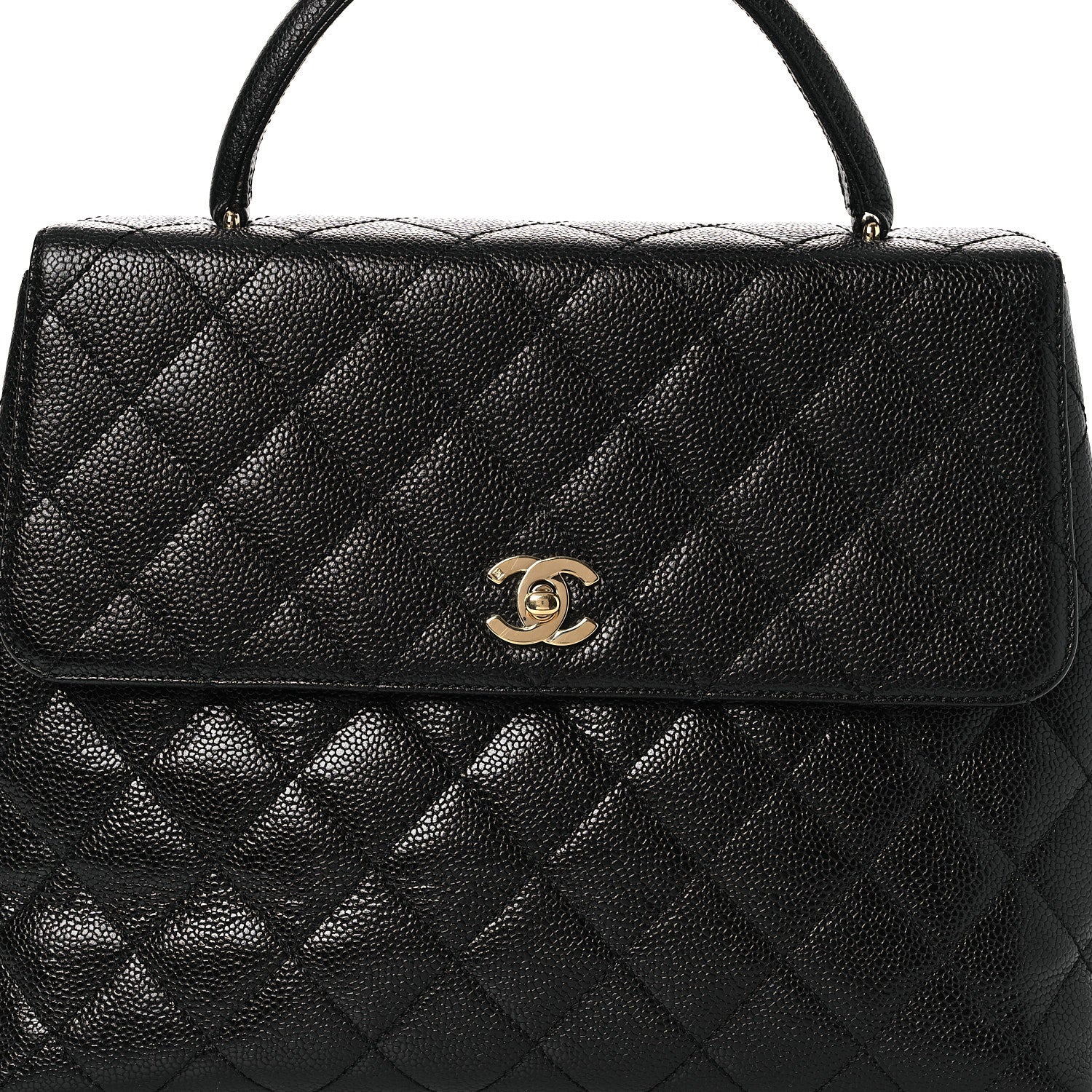 Caviar Quilted Jumbo Kelly Flap Black