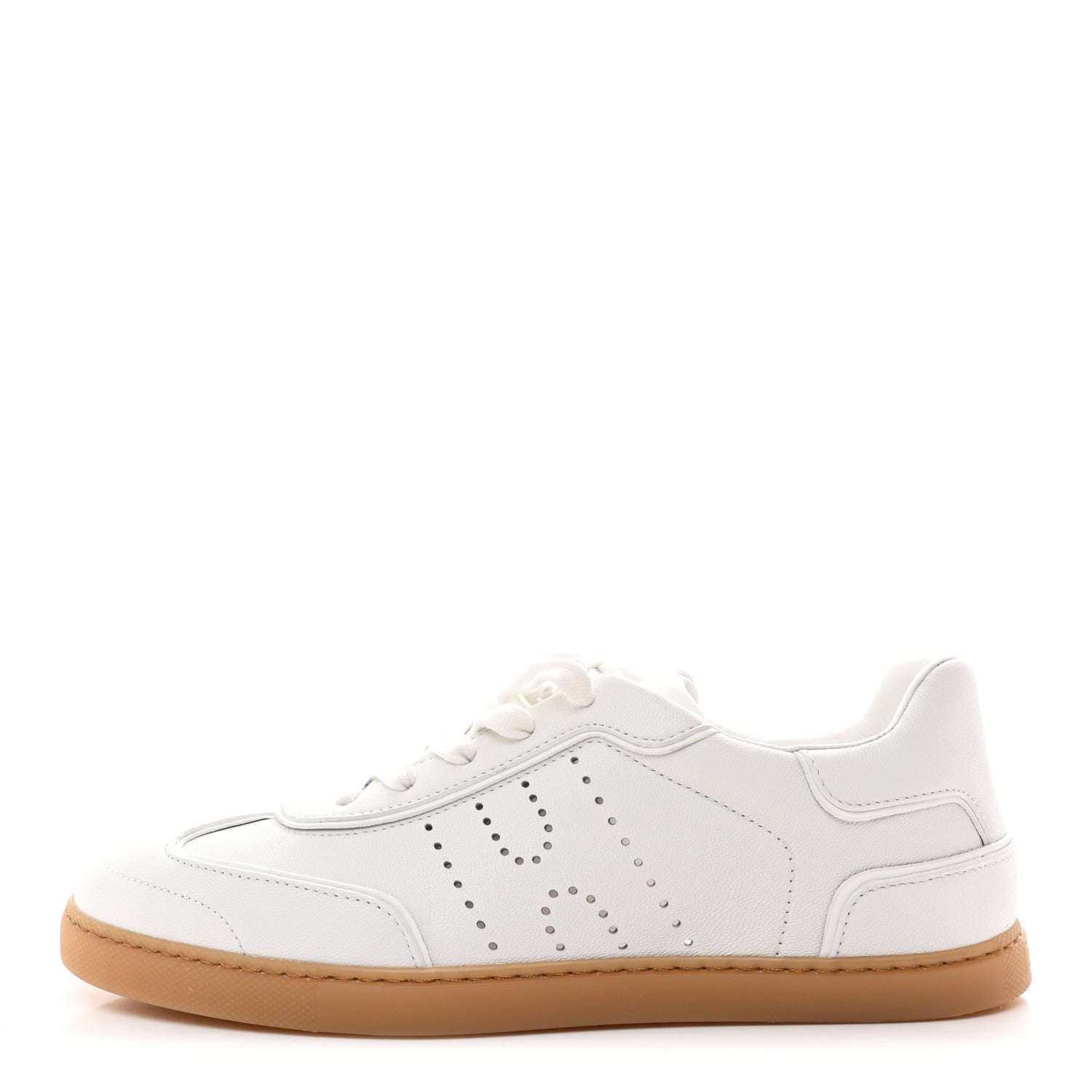 Sport Goatskin Calfskin Match Sneakers 38.5 White