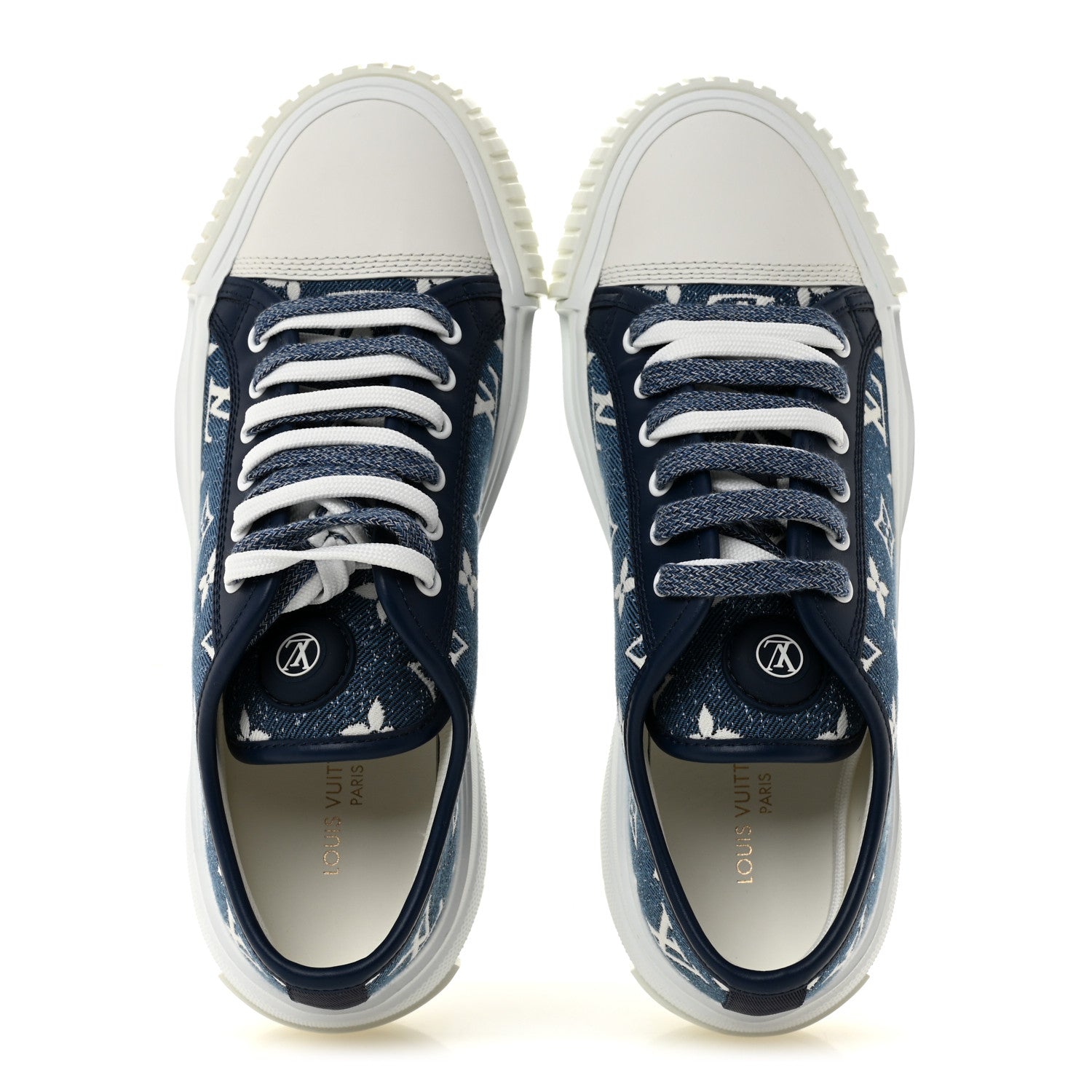 Denim Monogram Squad Sneakers 38.5 Marine