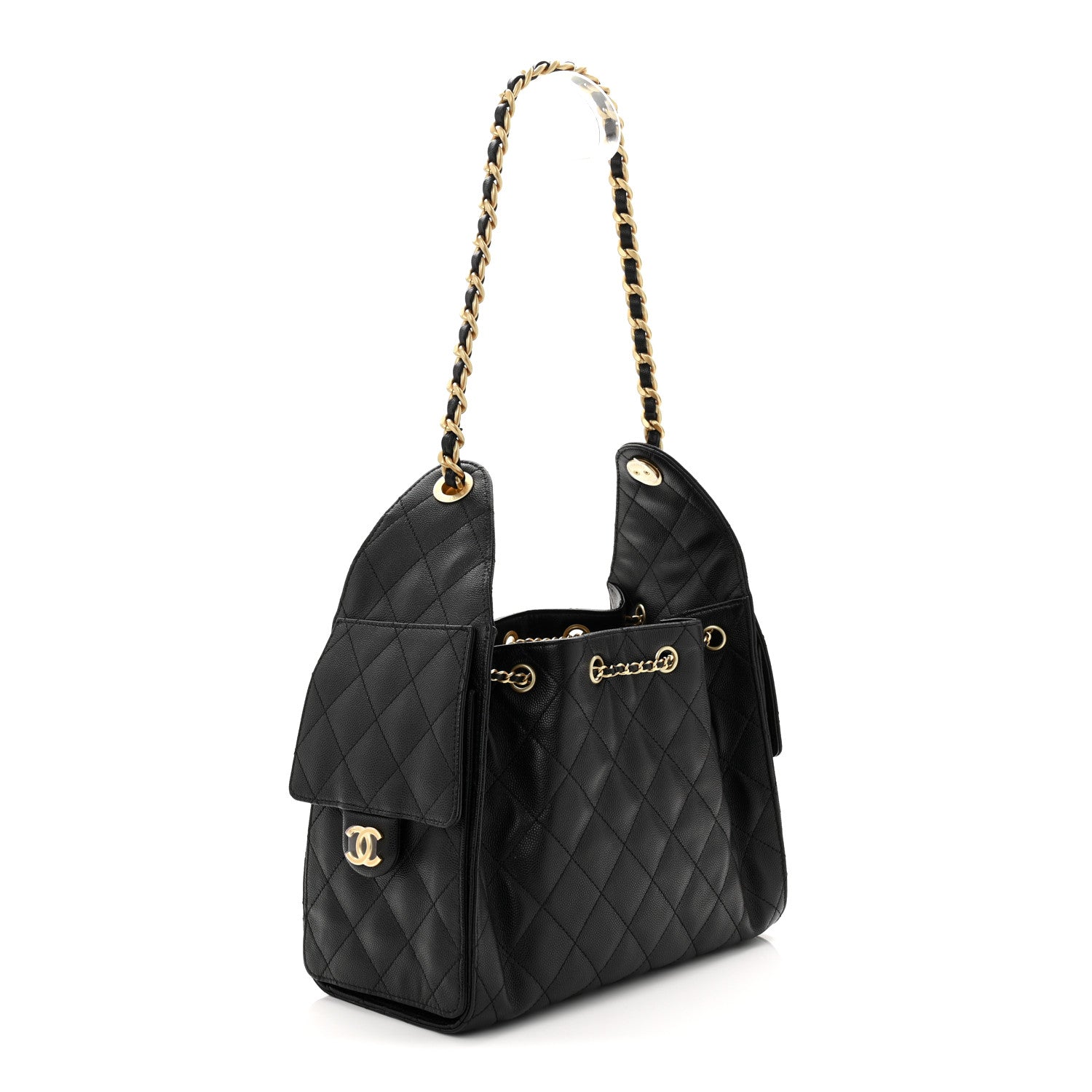 Caviar Quilted Small Chanel 25 Handbag Black