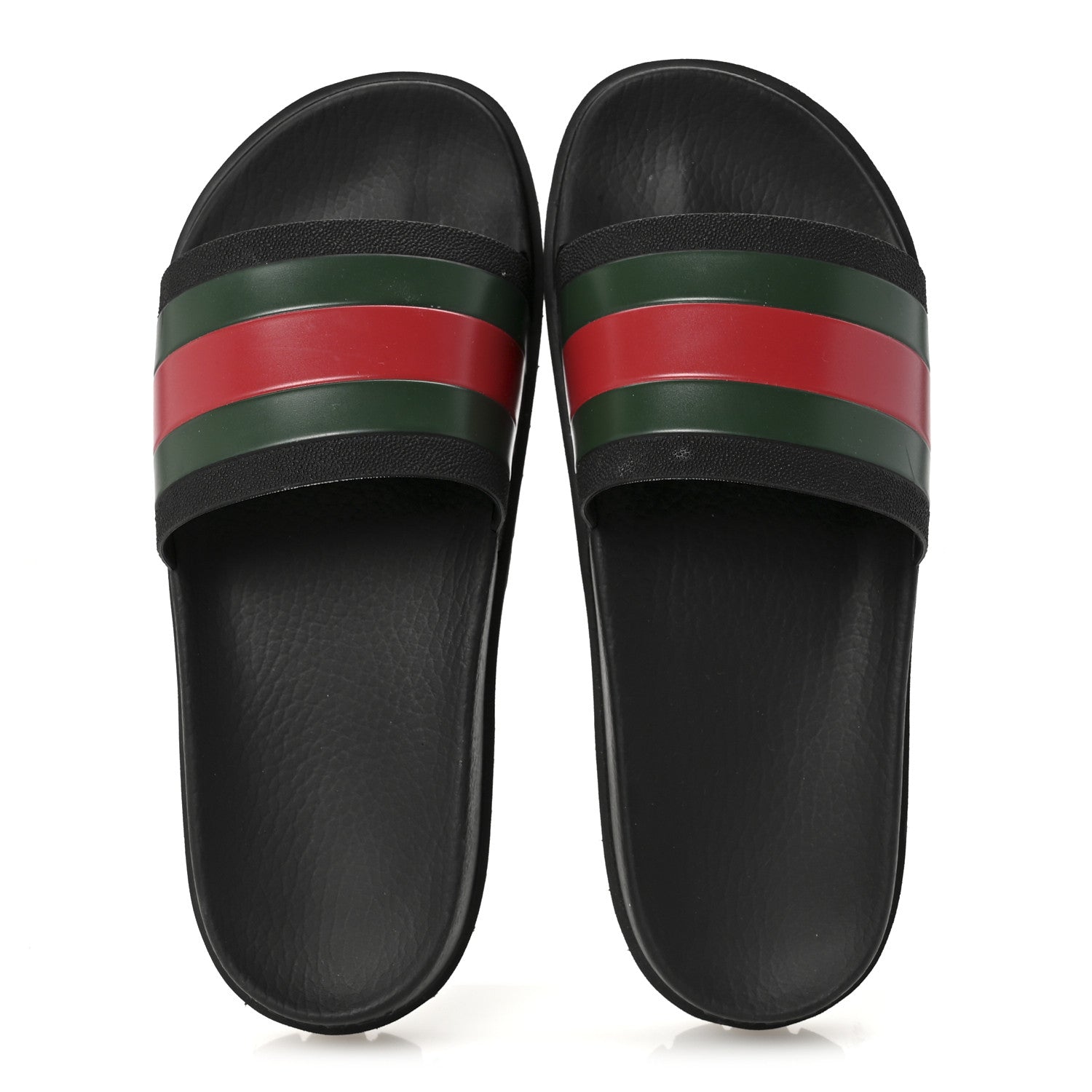 Rubber Web Mens Lug Sole Slide Sandals 7 Black Green Red
