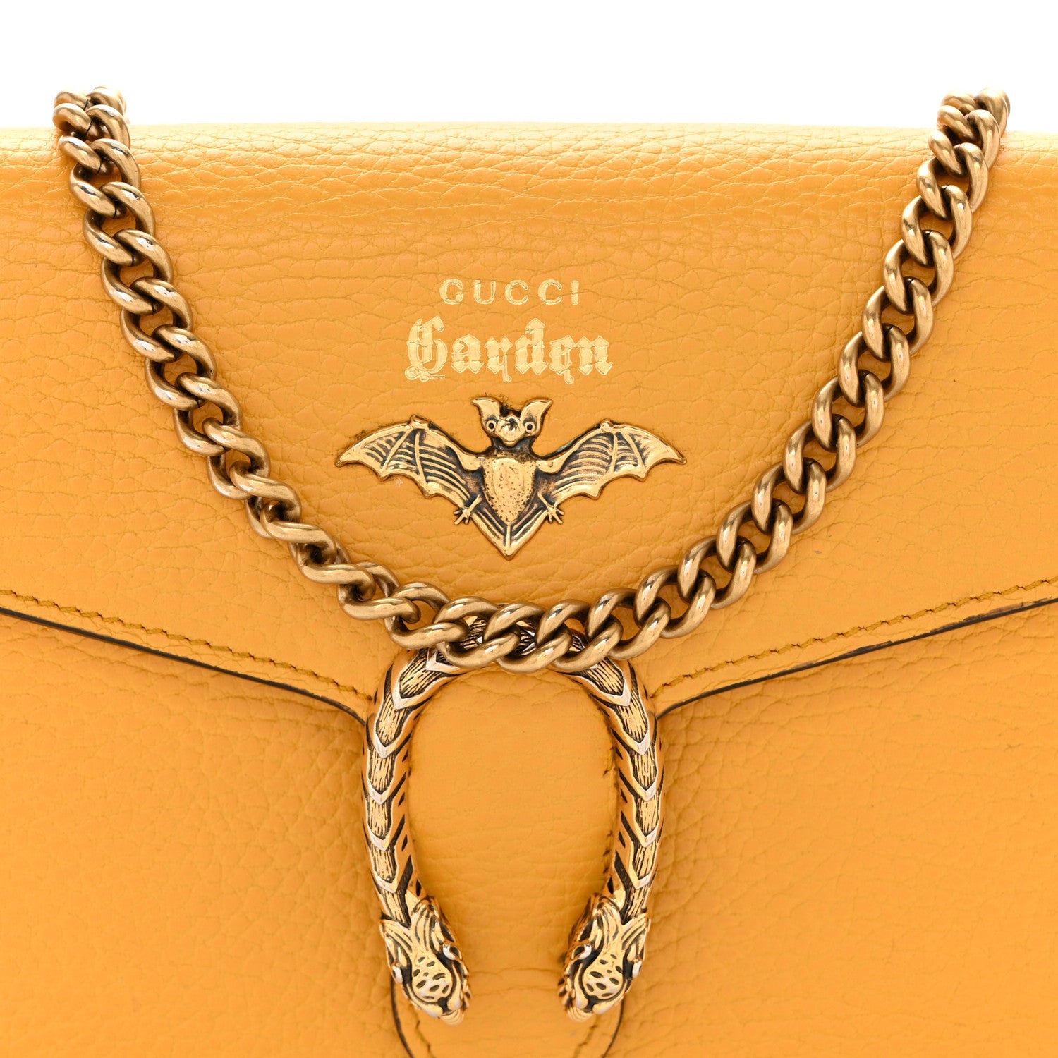 Calfskin Garden Dionysus Chain Wallet Yellow