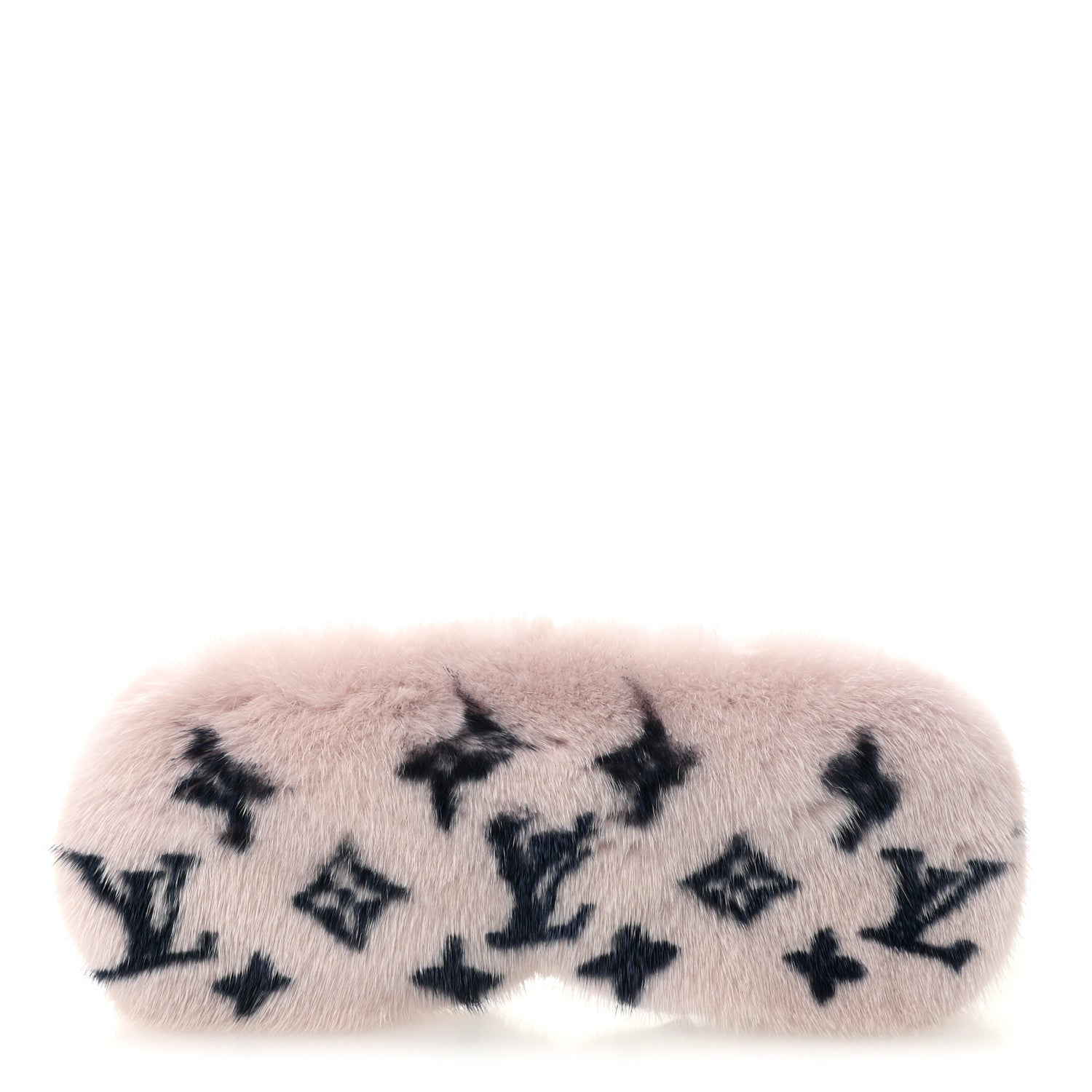 Monogram Mink Fur Sleep Mask Light Pink
