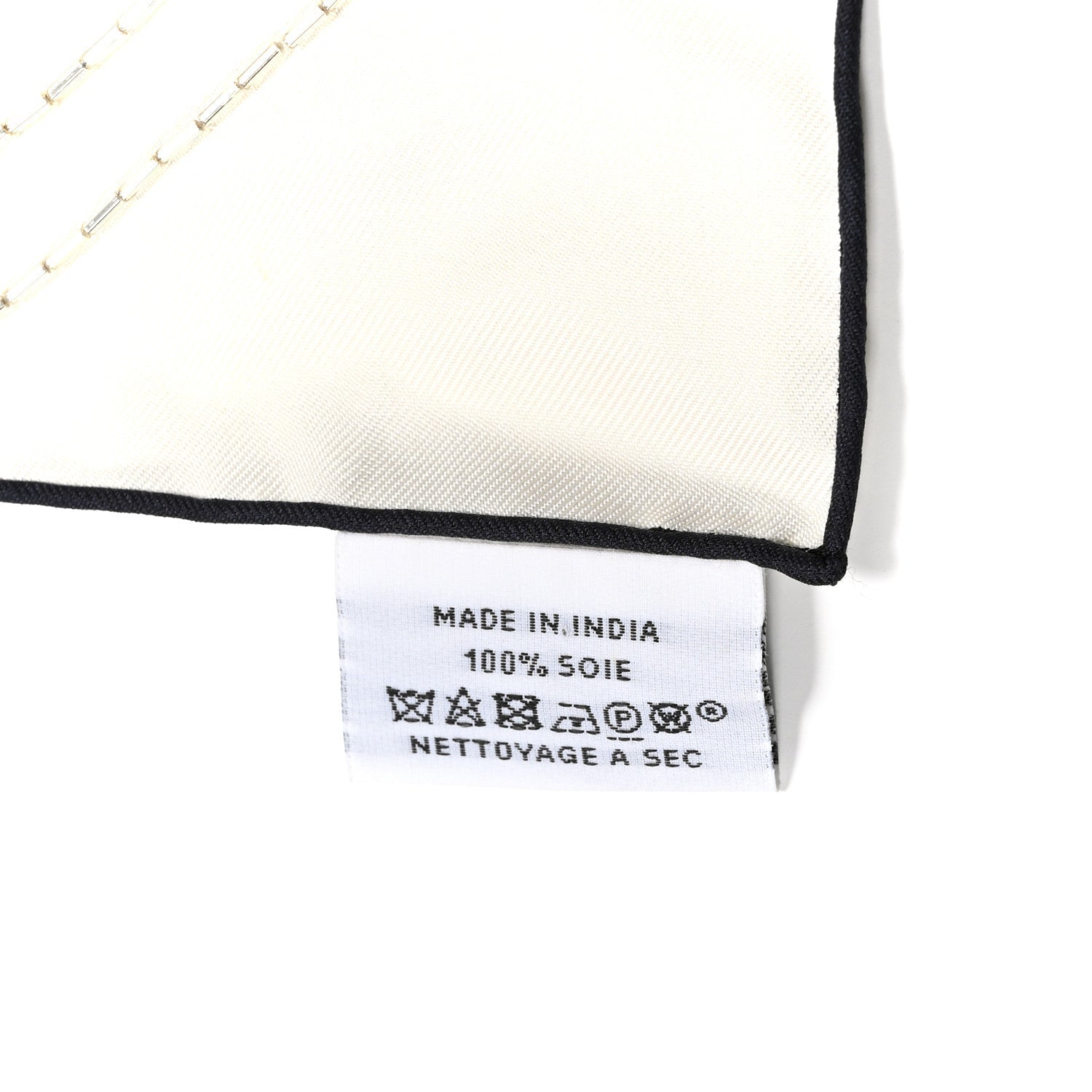 Silk Embroidered Paris Qui Roule Scarf 70  Ivoire Adoise