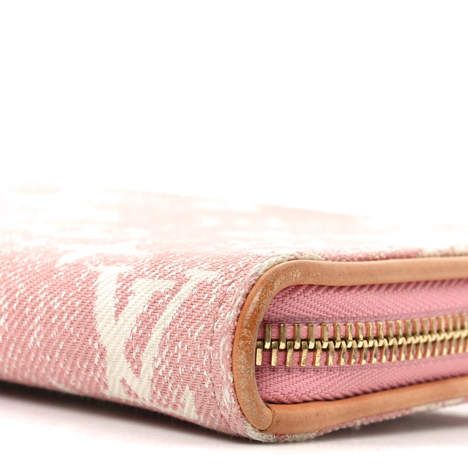 Denim Monogram Jacquard Zippy Wallet Pink