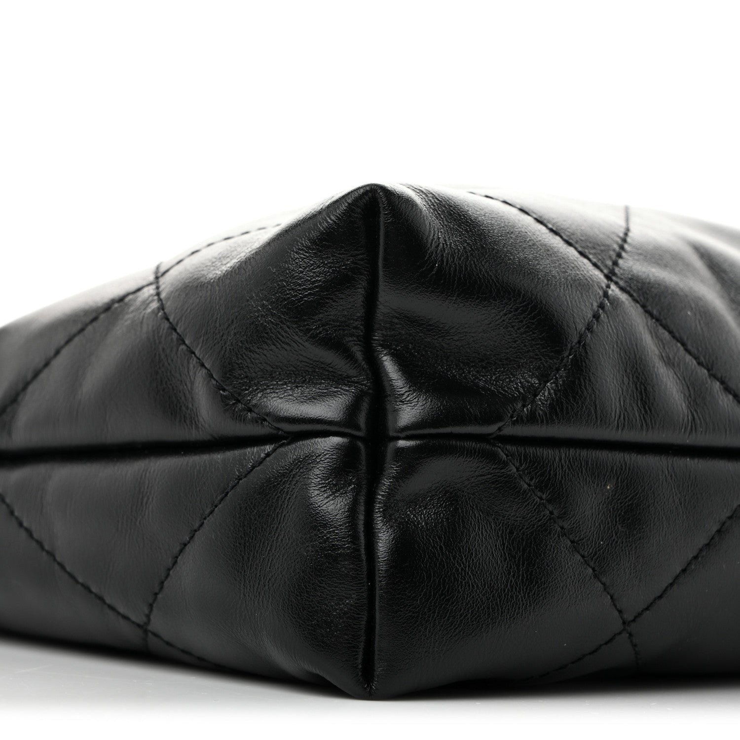 Shiny Calfskin Quilted Small Chanel 22 Black