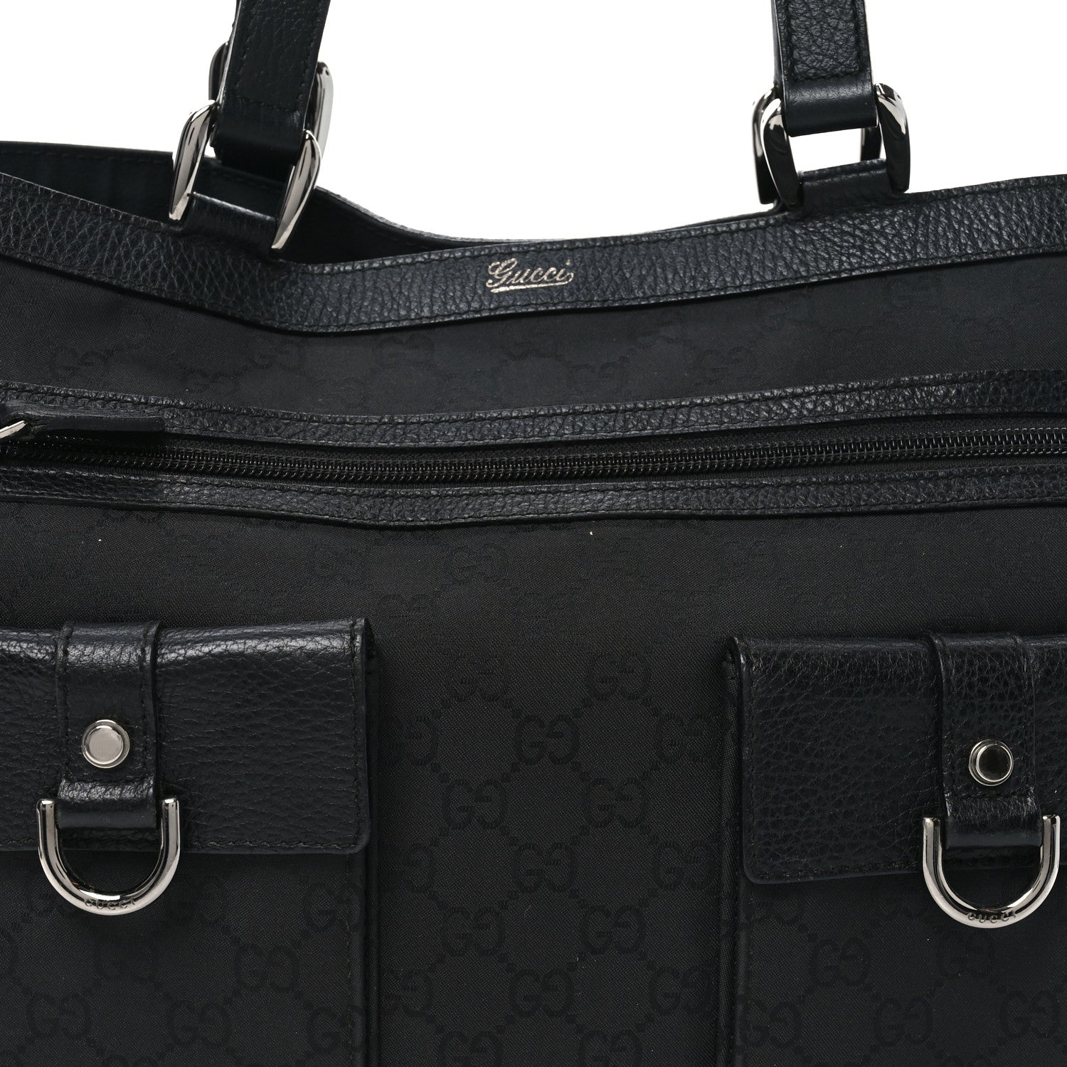 Nylon Monogram Abbey D Ring Tote Black