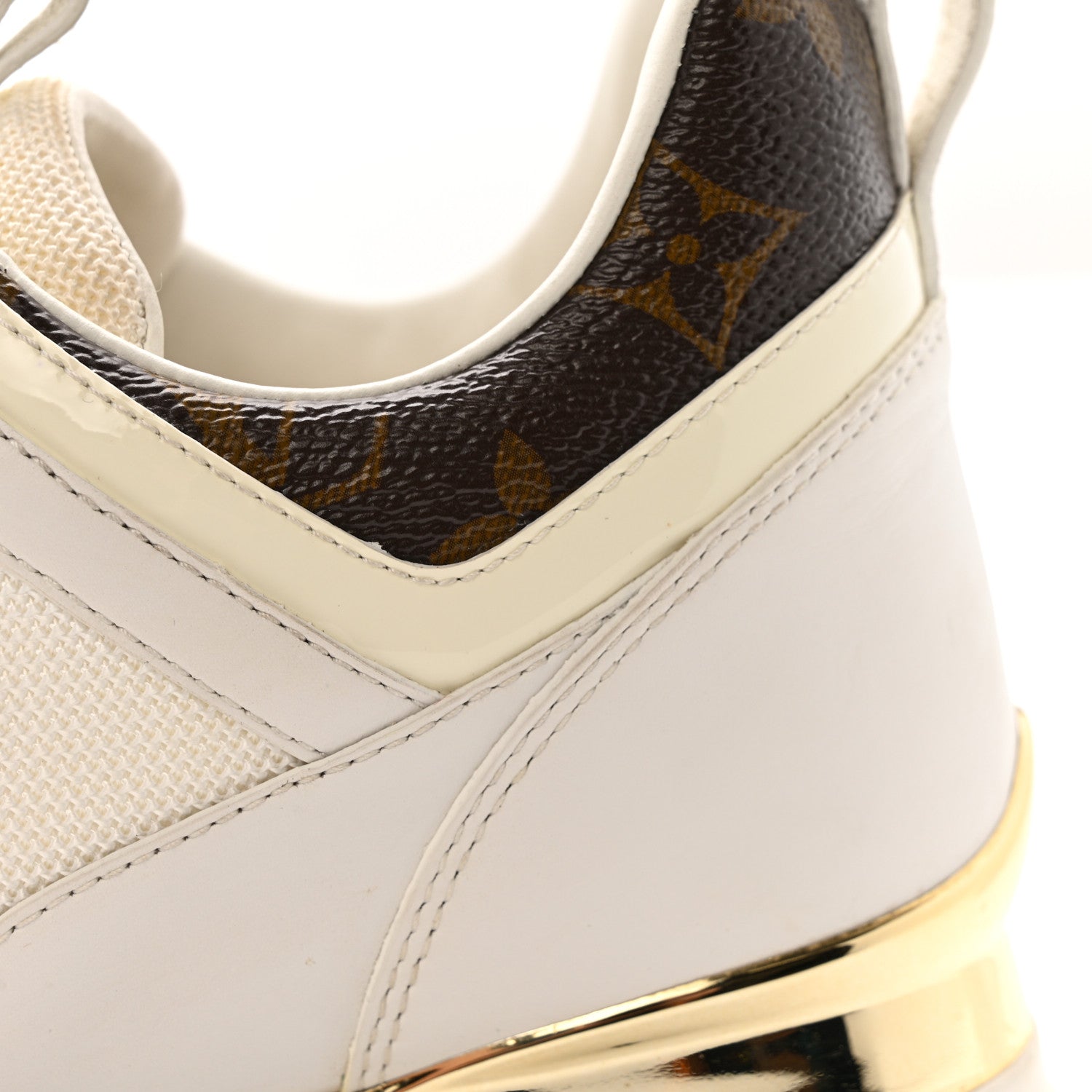 Calfskin Monogram Run Away Sneakers 37 White