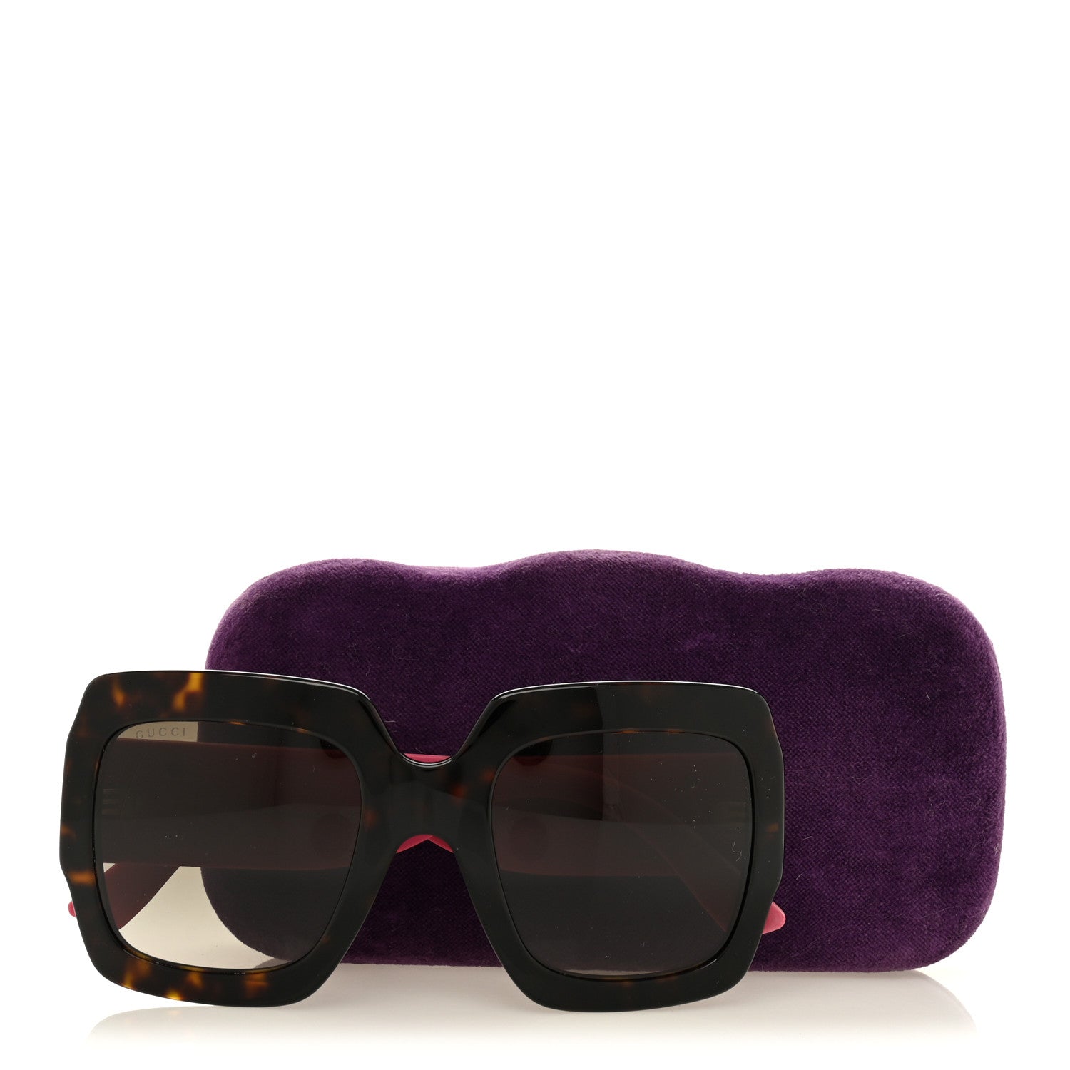 Square Frame GG0102S Sunglasses Glitter Pink Multi