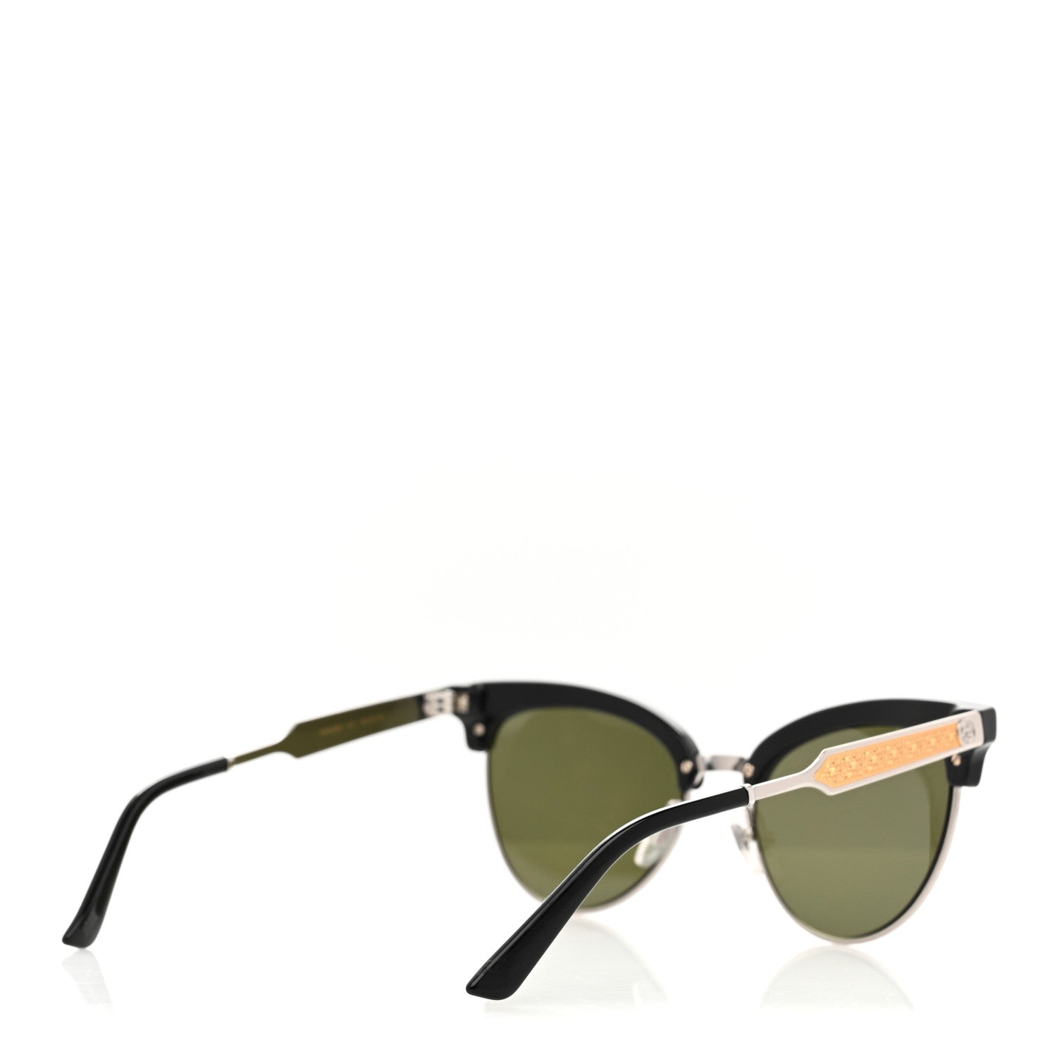 Acetate Damascato Cat Eye Sunglasses GG0055S Black Gold