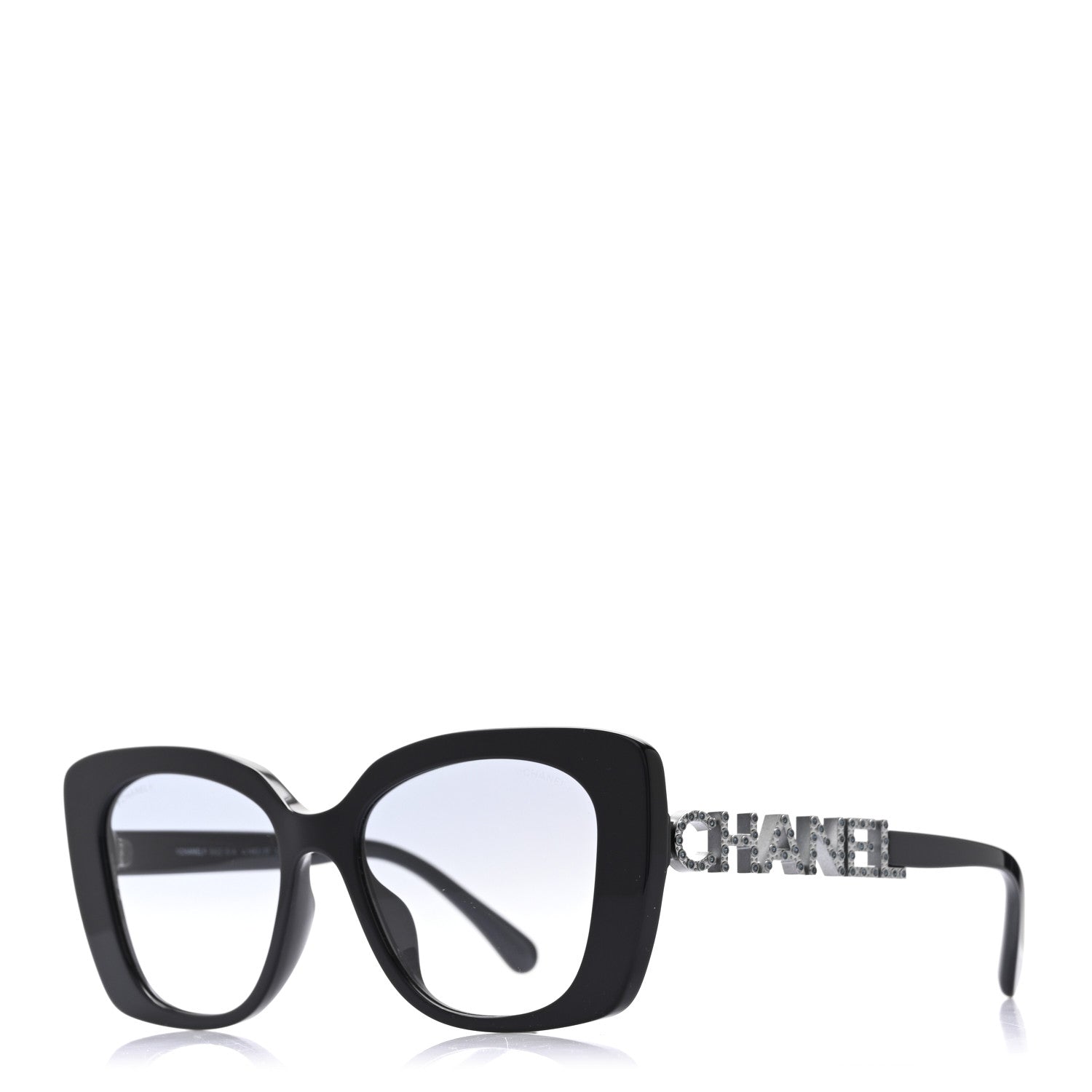 Acetate Strass Square Sunglasses 5422-B-A Black